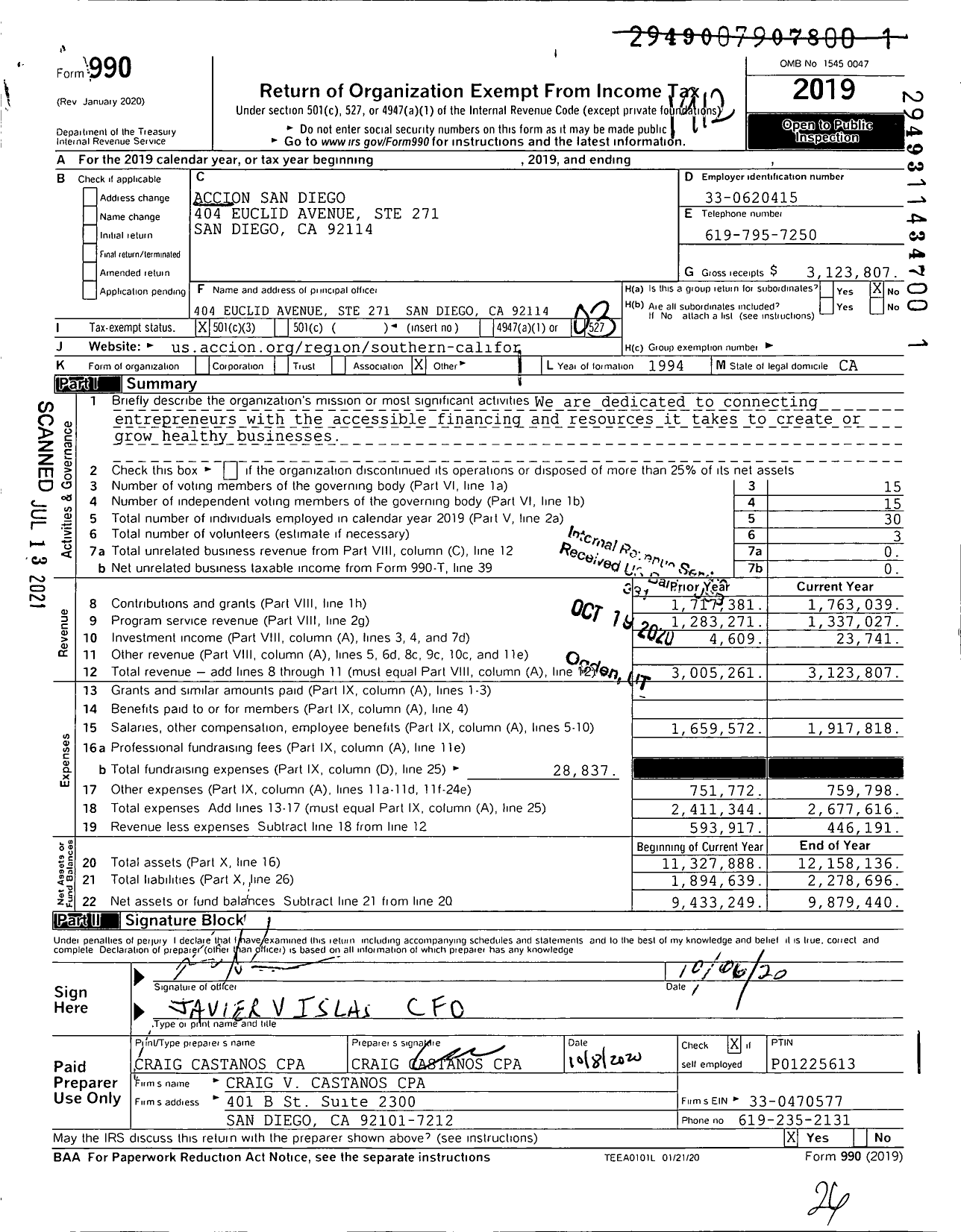 Image of first page of 2019 Form 990 for Accessity