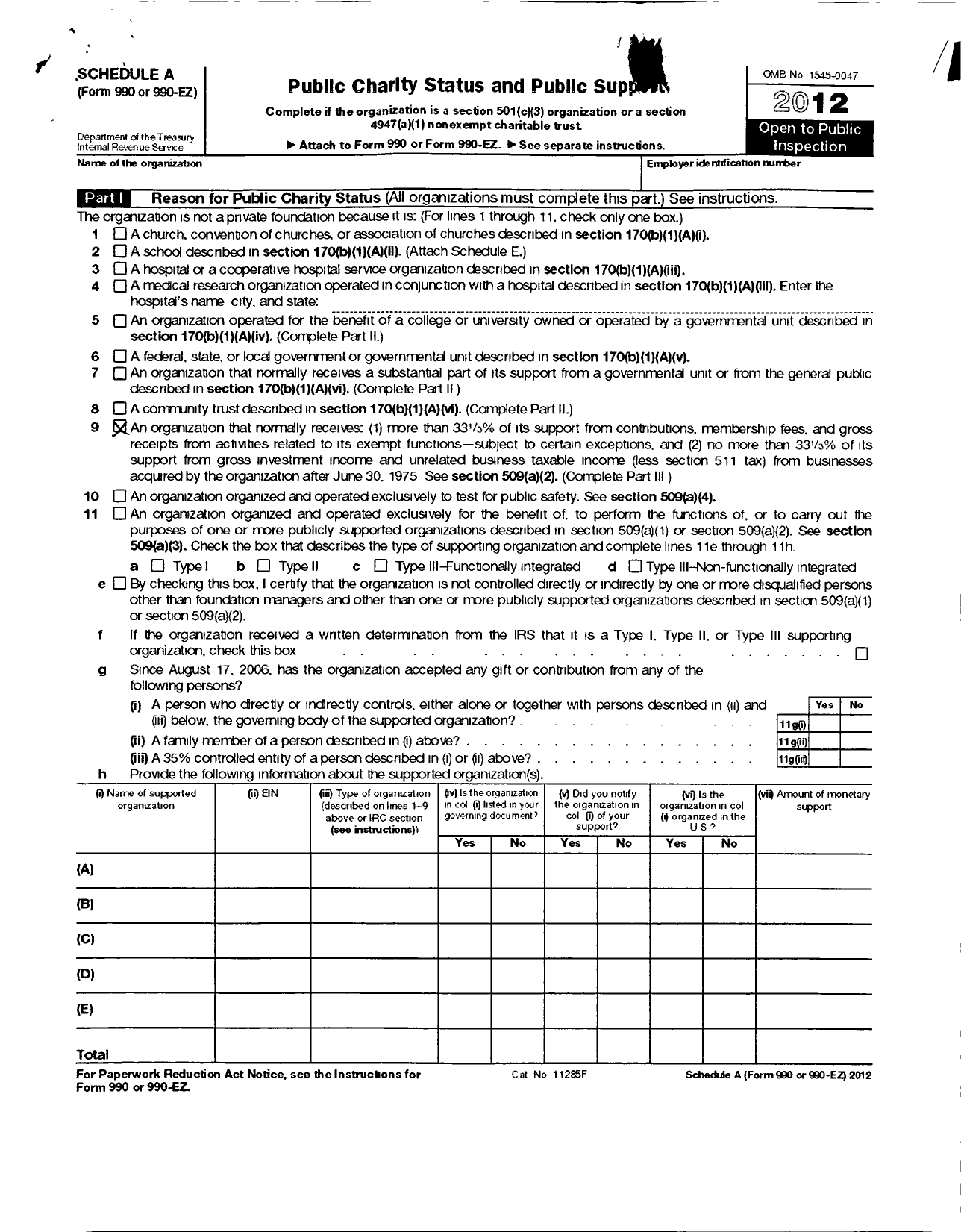 Image of first page of 2012 Form 990ER for Point Man International Ministries / Pmim of Hesperia Ca