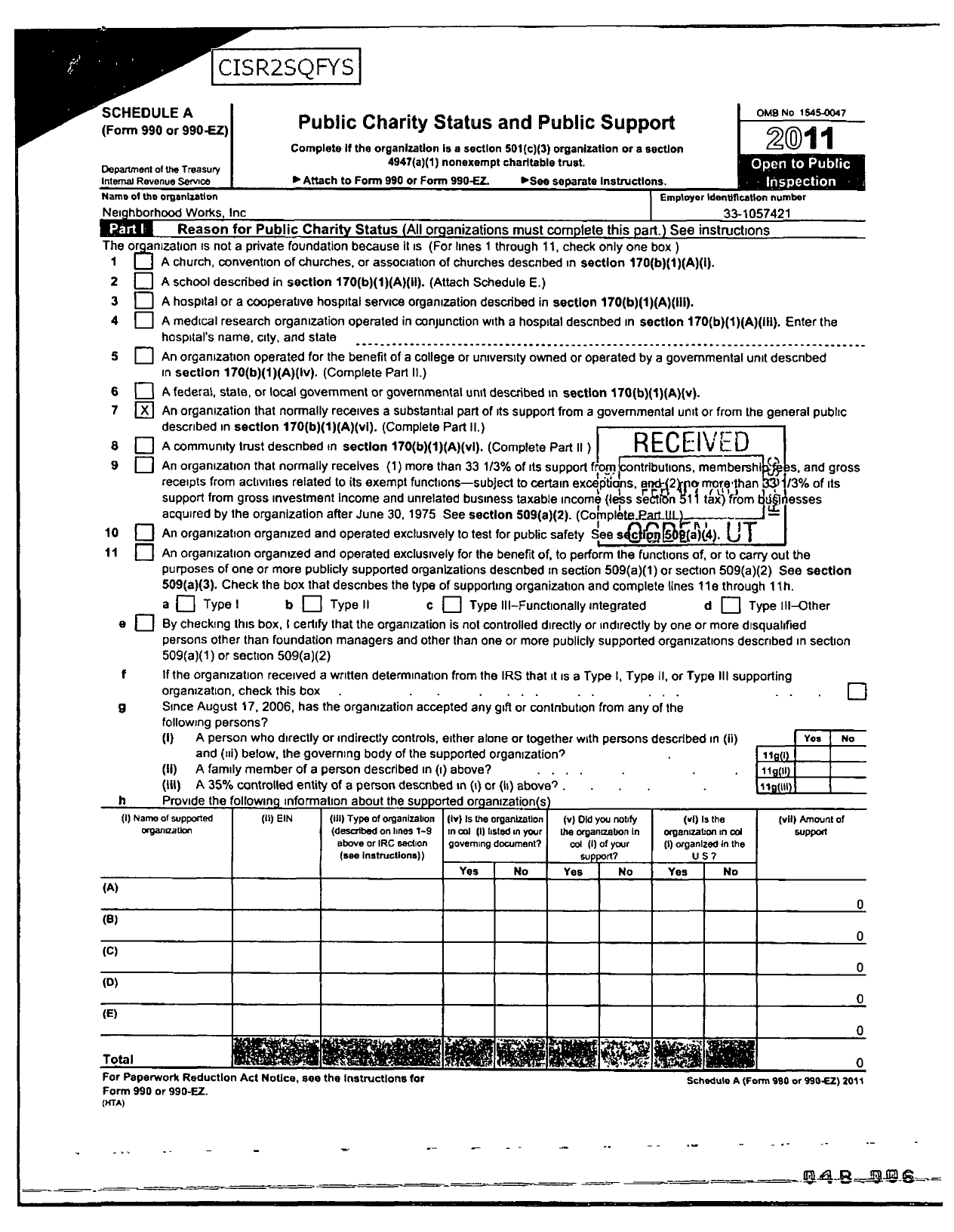 Image of first page of 2011 Form 990ER for Neighborhood Works