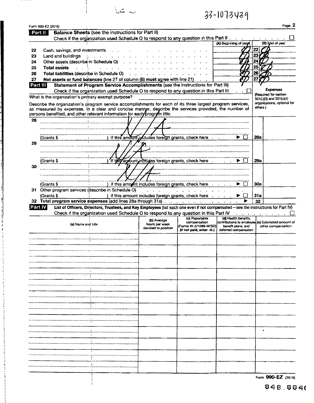 Image of first page of 2016 Form 990ER for Bamboo Bridge Corporation