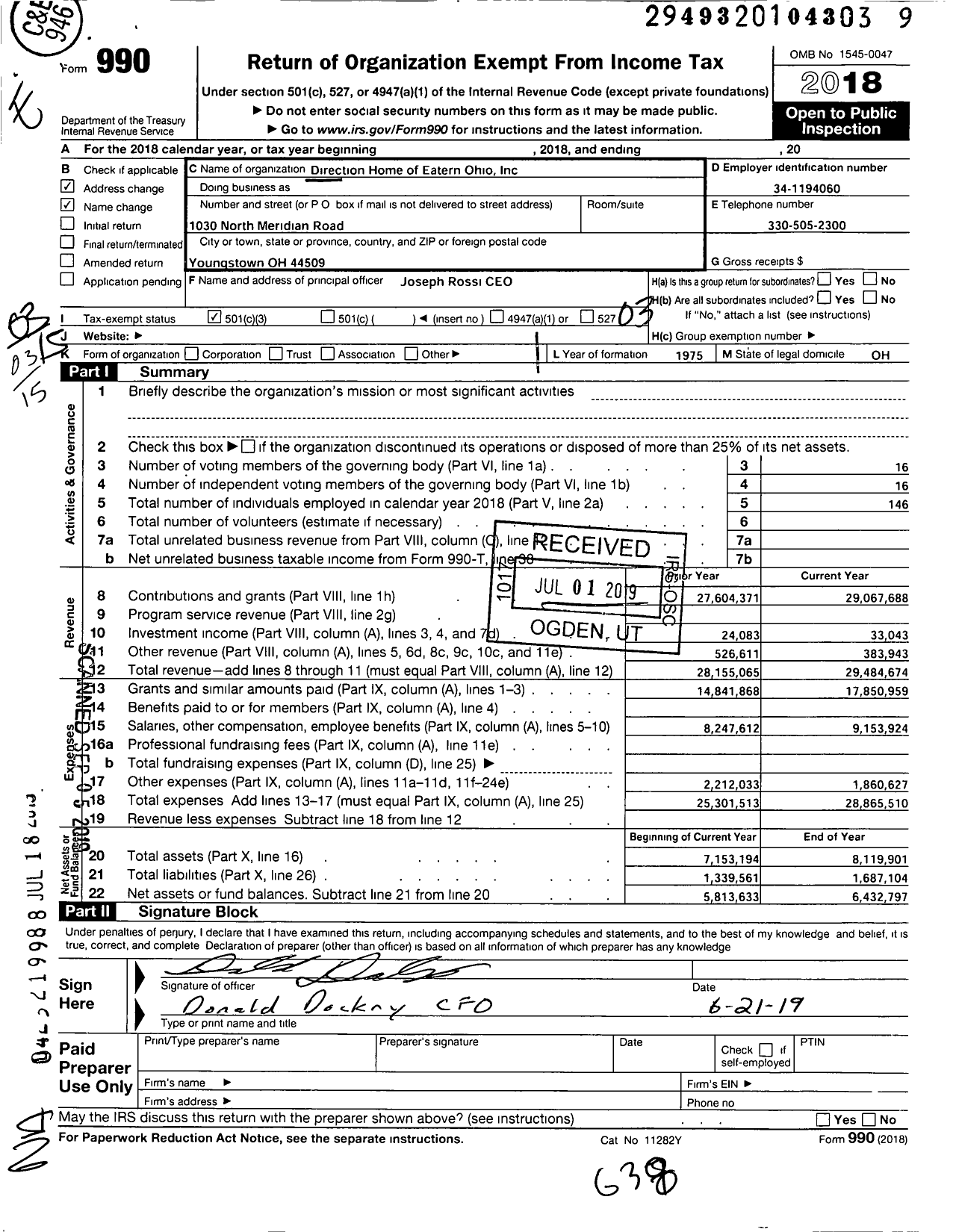 Image of first page of 2018 Form 990 for Area Agency on Aging 11