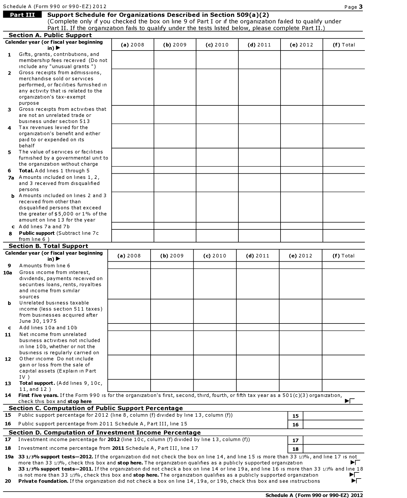 Image of first page of 2012 Form 990EZ for Johnson Township Volunteer Fire Dept of Clinton County