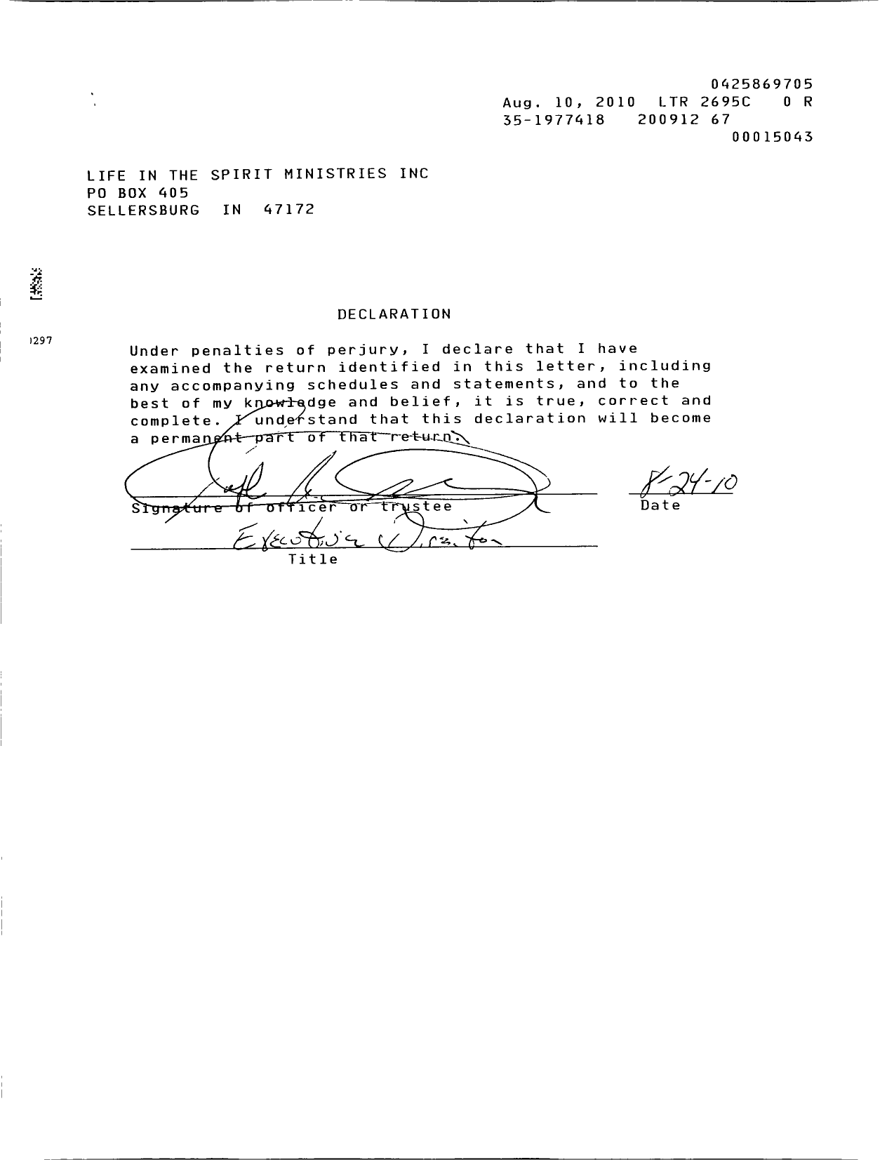 Image of first page of 2009 Form 990ER for Life in the Spirit Ministries