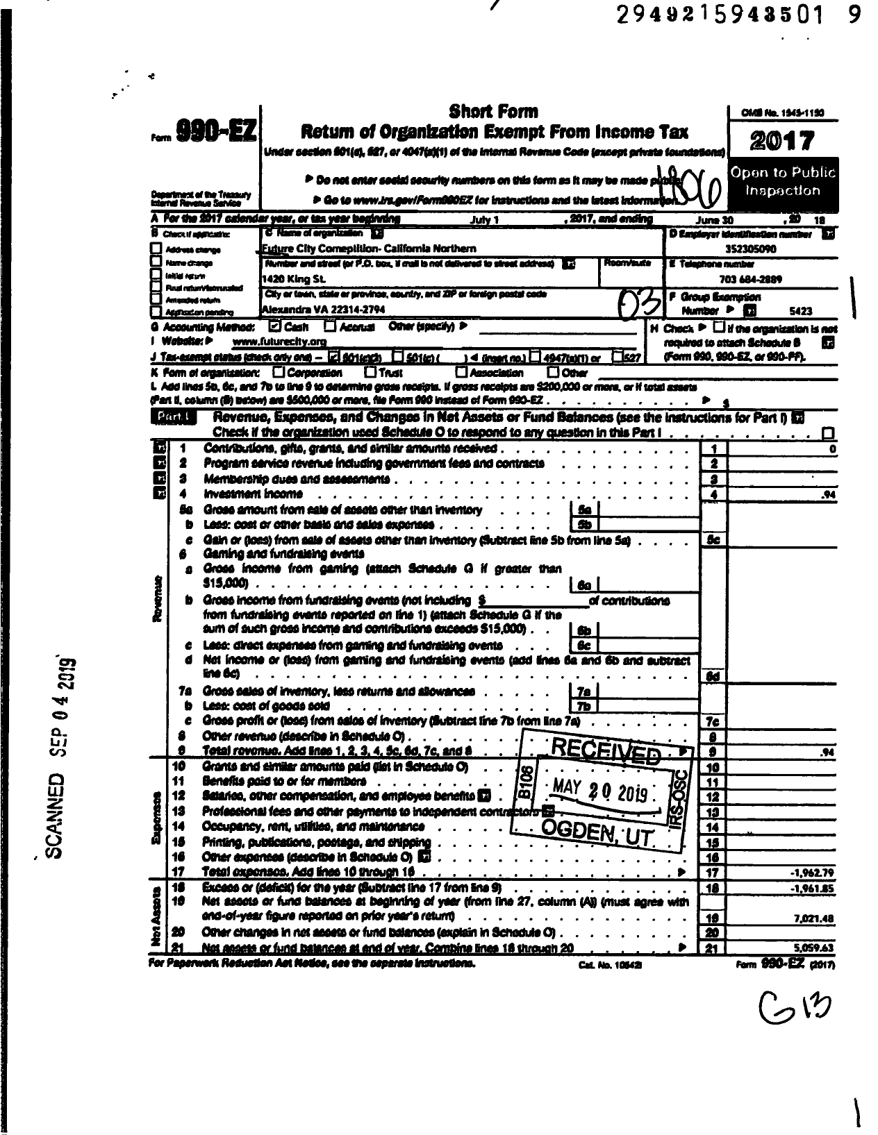 Image of first page of 2017 Form 990EZ for National Engineers Week Foundation / California Northern