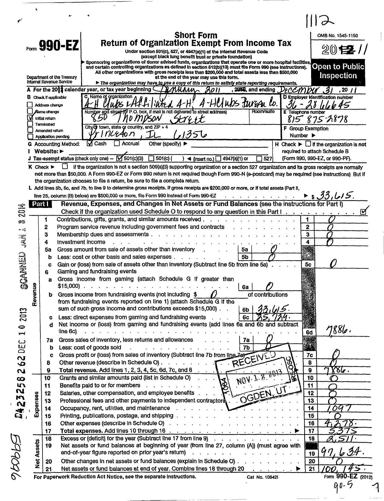 Image of first page of 2011 Form 990EZ for Champaign County Extension Education Foundation