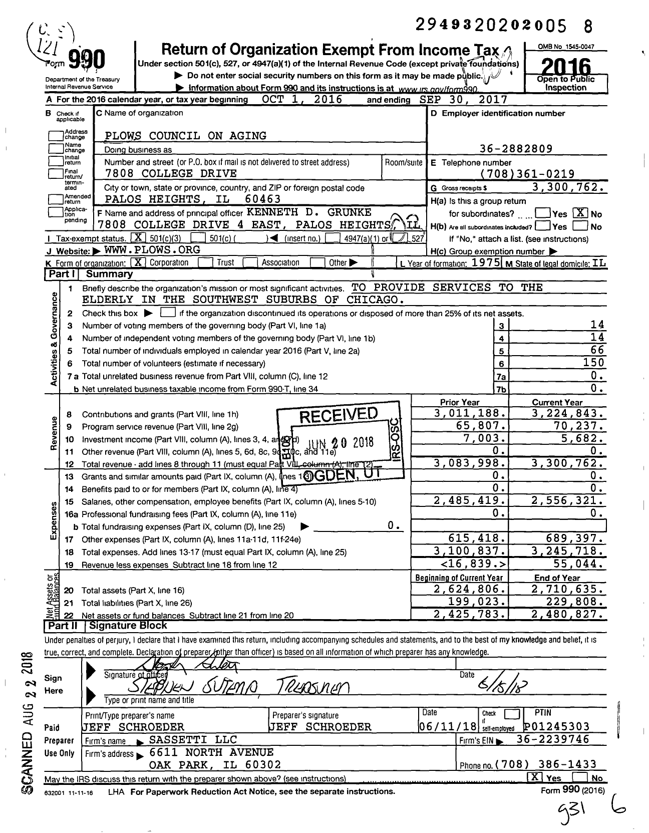 Image of first page of 2016 Form 990 for Pathlights