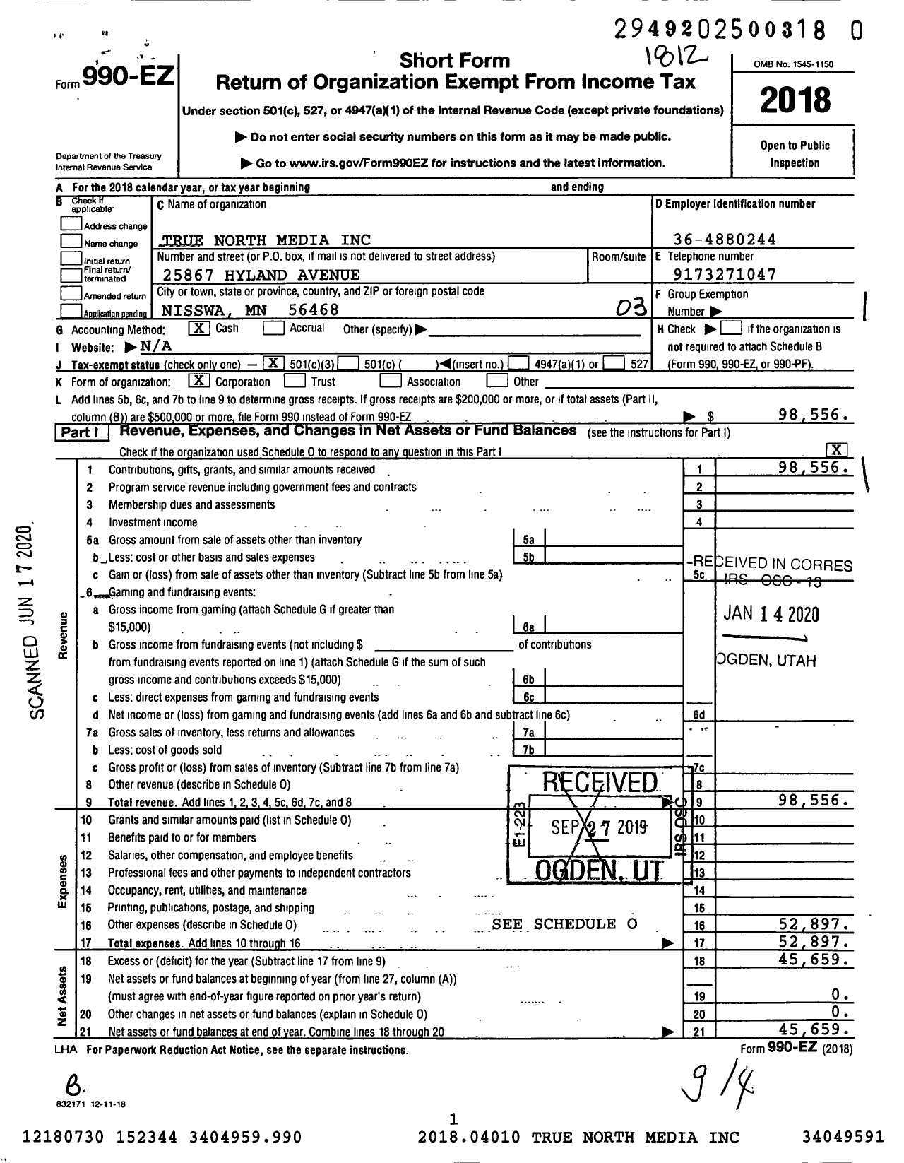 Image of first page of 2018 Form 990EZ for Impact Guild