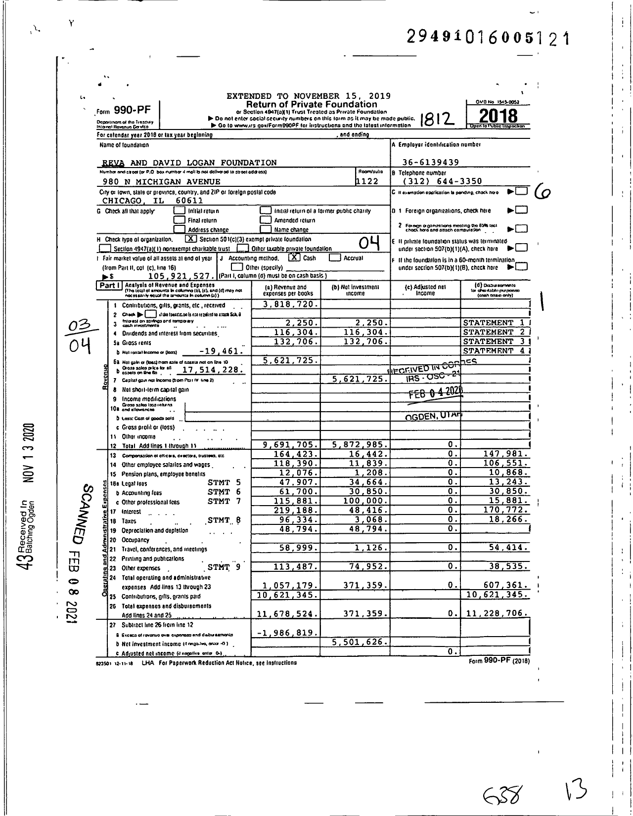 Image of first page of 2018 Form 990PF for Reva and David Logan Foundation