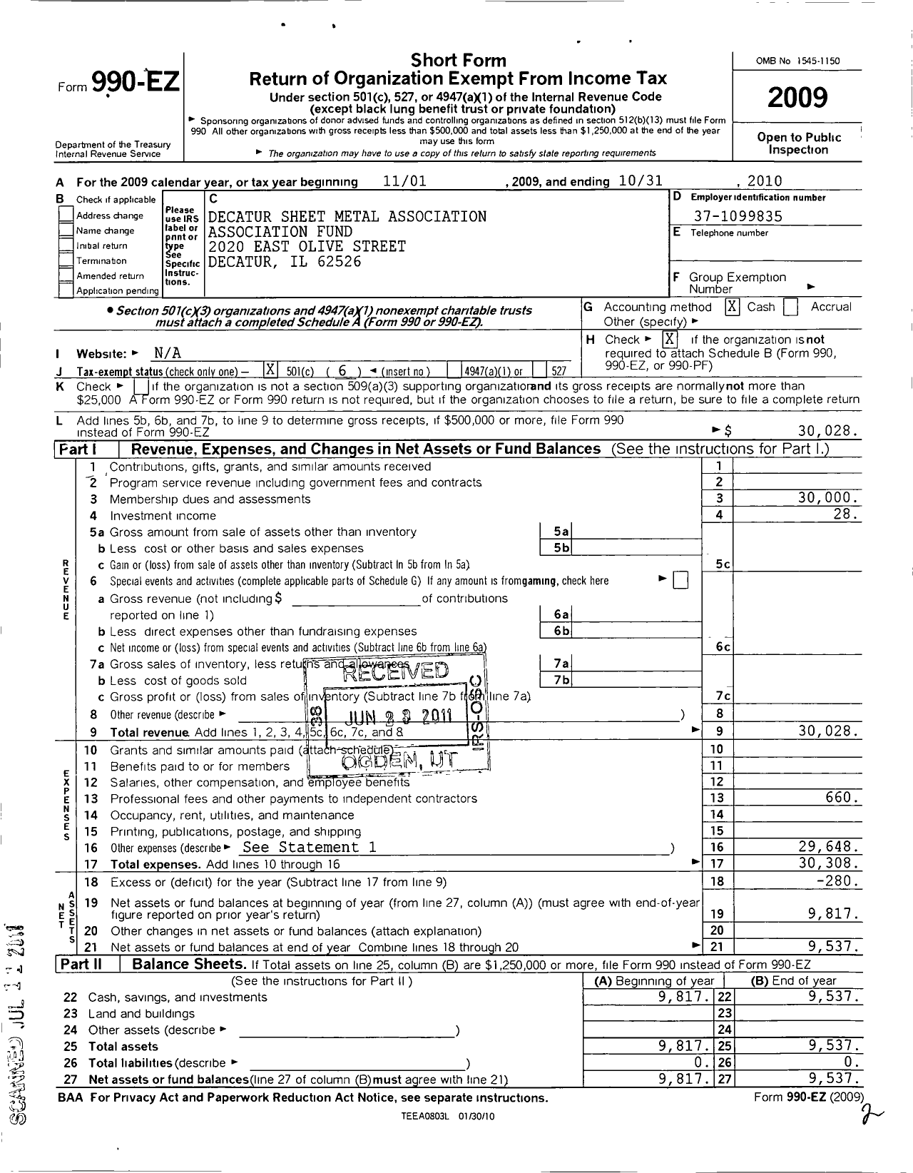 Image of first page of 2009 Form 990EO for Knights of Columbus - 7804 Godfrey Council