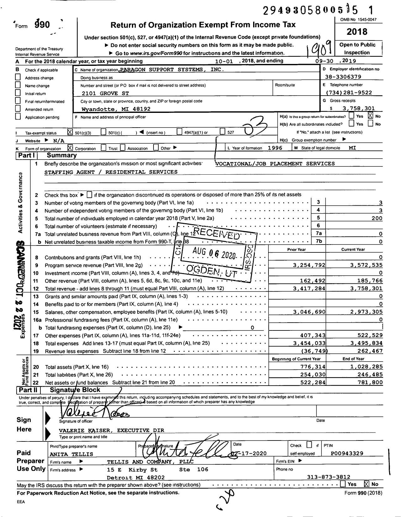 Image of first page of 2018 Form 990 for The Arc Western Wayne County