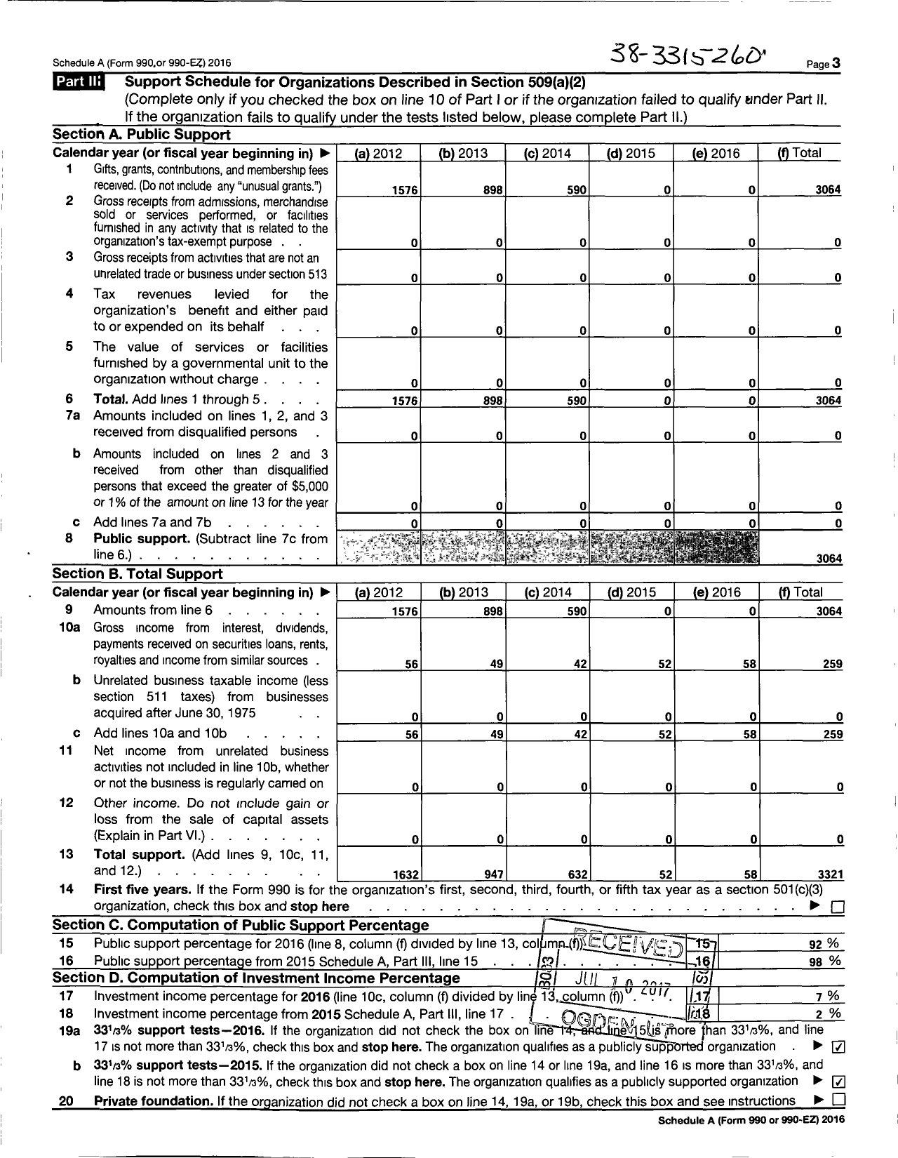 Image of first page of 2016 Form 990ER for Bouviers Befrienders of Michigan