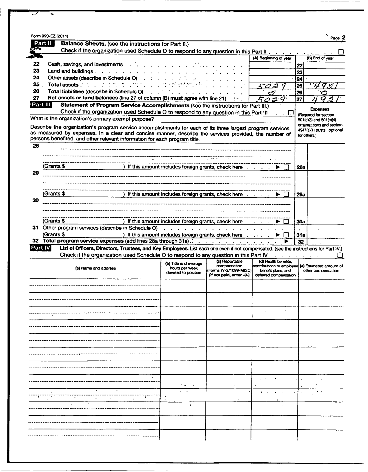 Image of first page of 2010 Form 990ER for Daughters of the American Revolution - Coldwater Dar