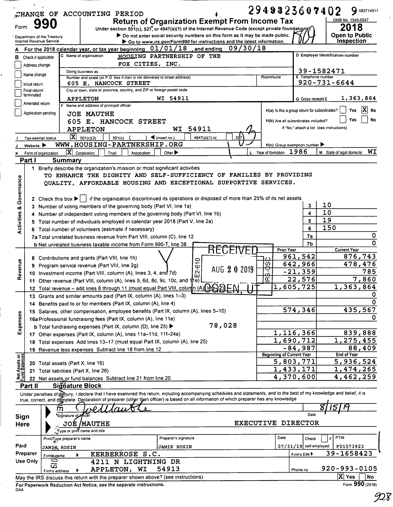 Image of first page of 2017 Form 990 for Pillars