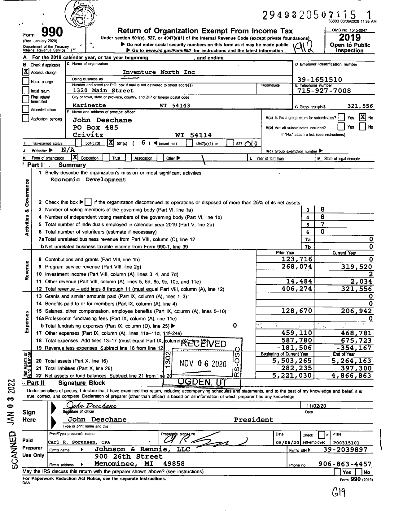 Image of first page of 2019 Form 990O for Inventure North