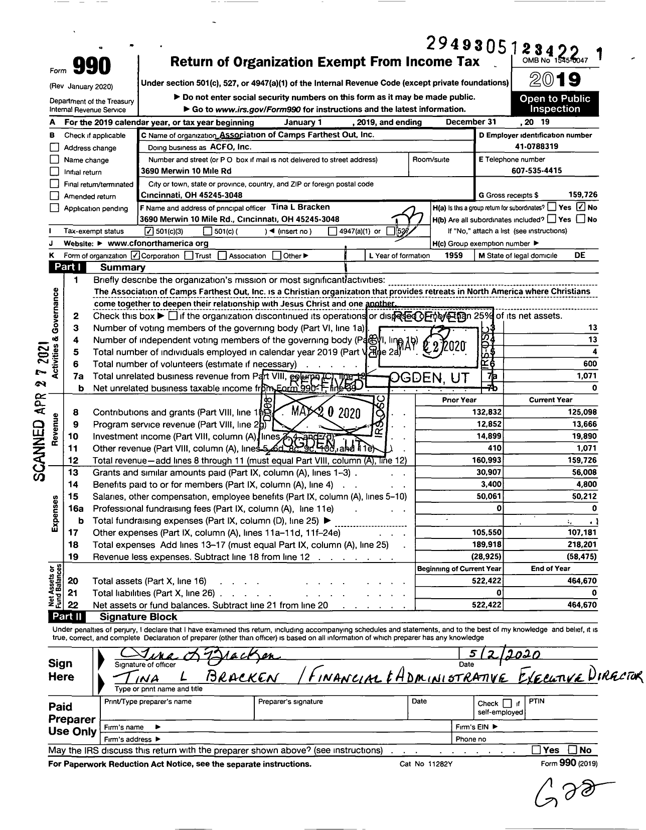 Image of first page of 2019 Form 990 for Acfo CFO North America