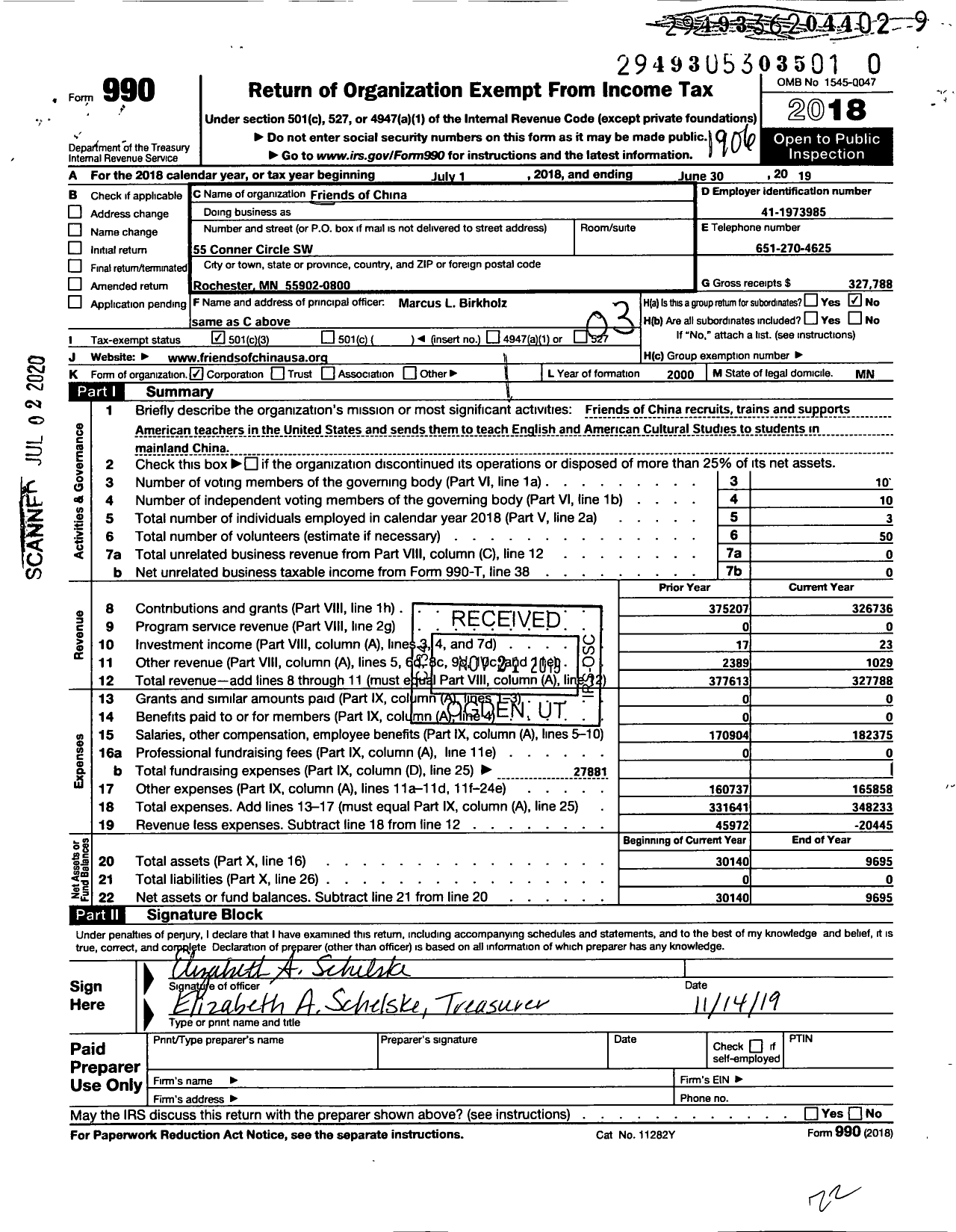 Image of first page of 2018 Form 990 for Friends Network