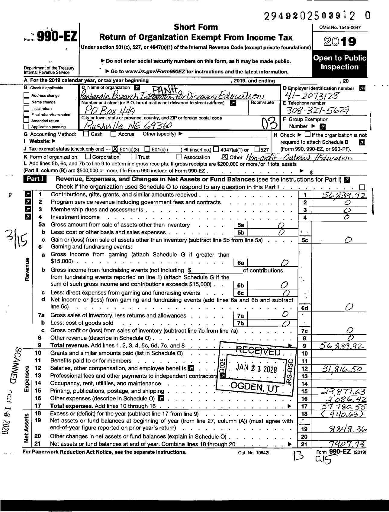 Image of first page of 2019 Form 990EZ for Pride Wma