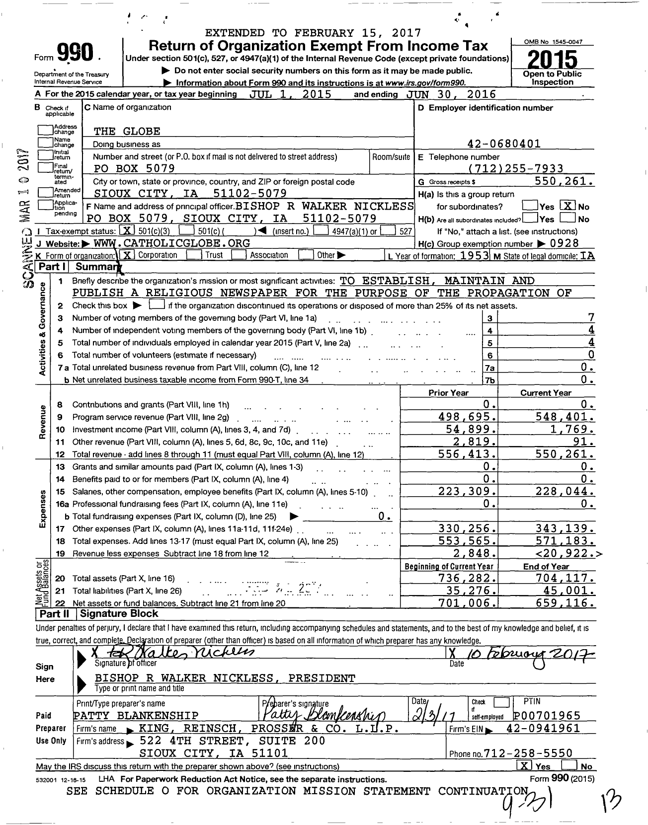 Image of first page of 2015 Form 990 for Lumen Media