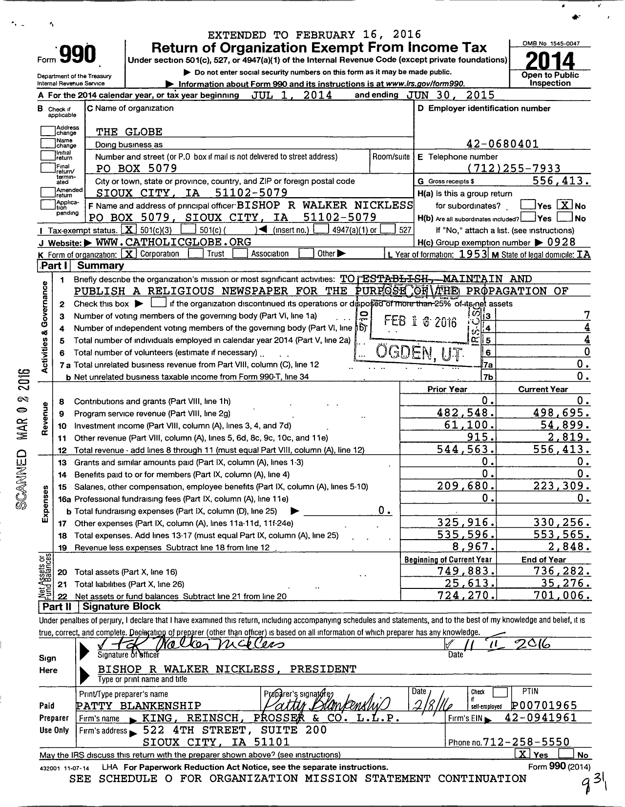 Image of first page of 2014 Form 990 for Lumen Media