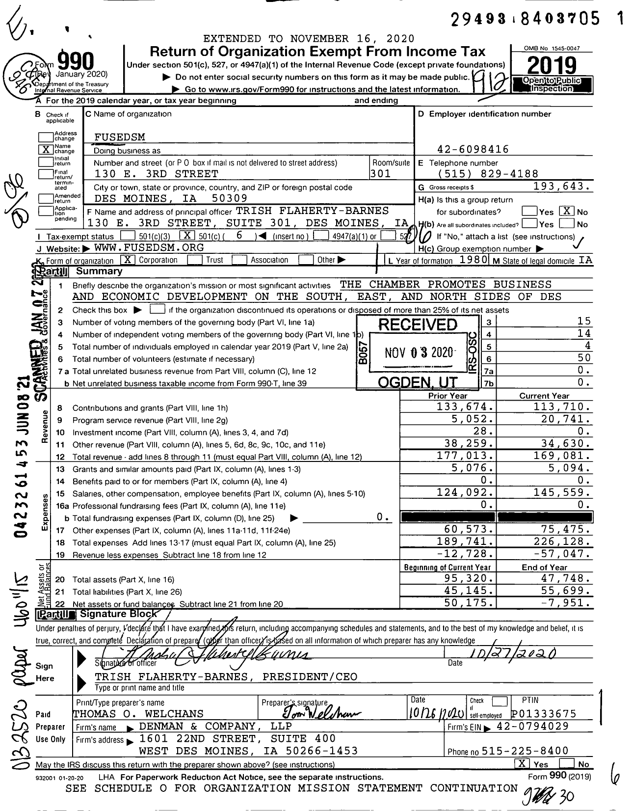 Image of first page of 2019 Form 990O for Fusedsm
