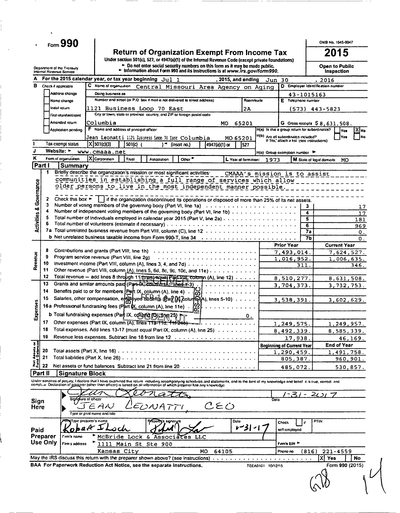 Image of first page of 2015 Form 990 for Aging Best