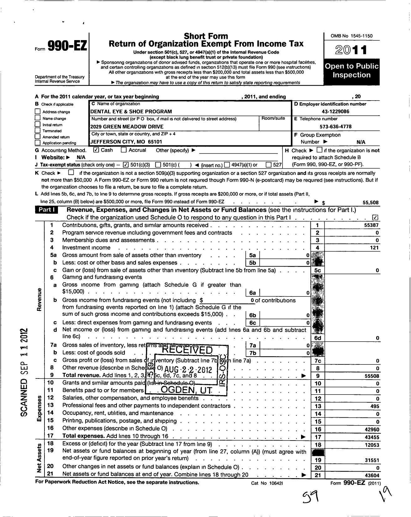 Image of first page of 2011 Form 990EZ for The Sneaker Project