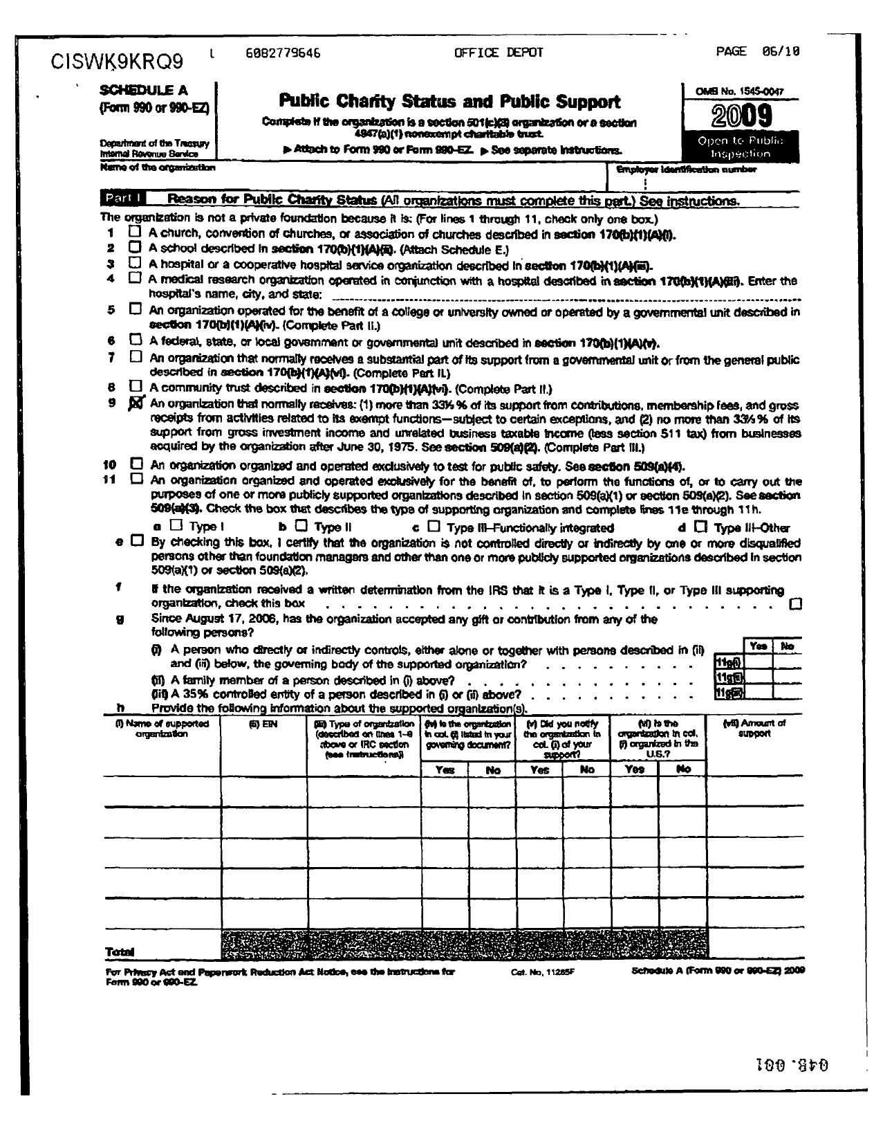 Image of first page of 2008 Form 990ER for Welsh Harp Society of North America Incorporated