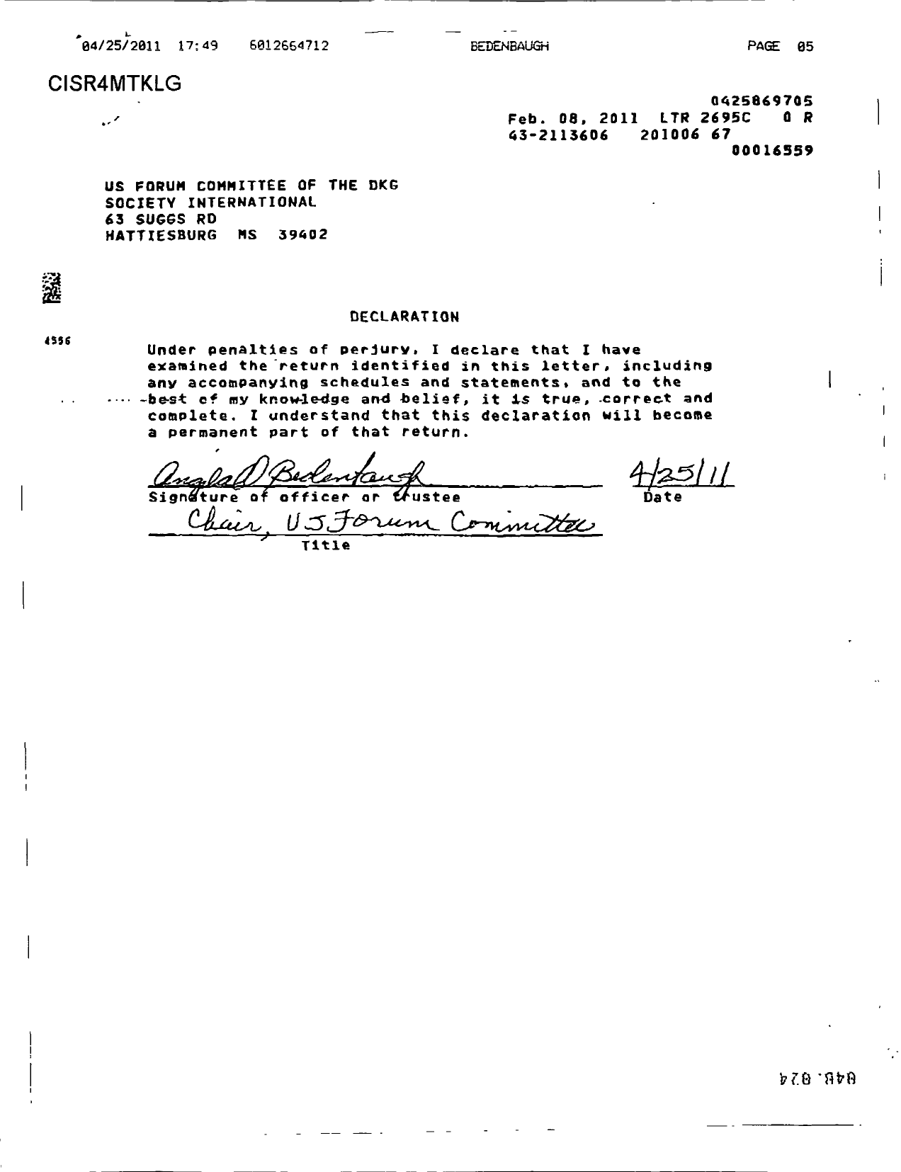 Image of first page of 2009 Form 990EOR for Delta Kappa Gamma Society - Us Forum