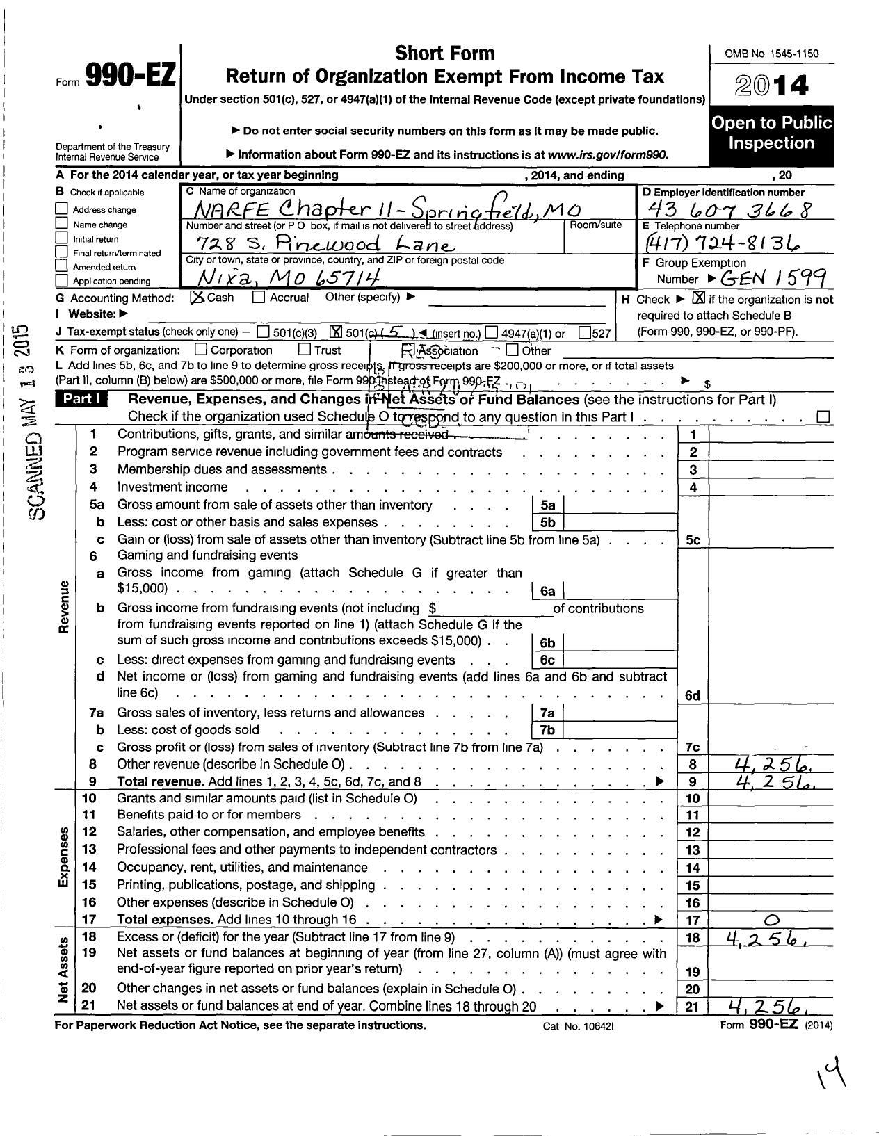 Image of first page of 2014 Form 990EO for National Active and Retired Federal Employees Association - 11
