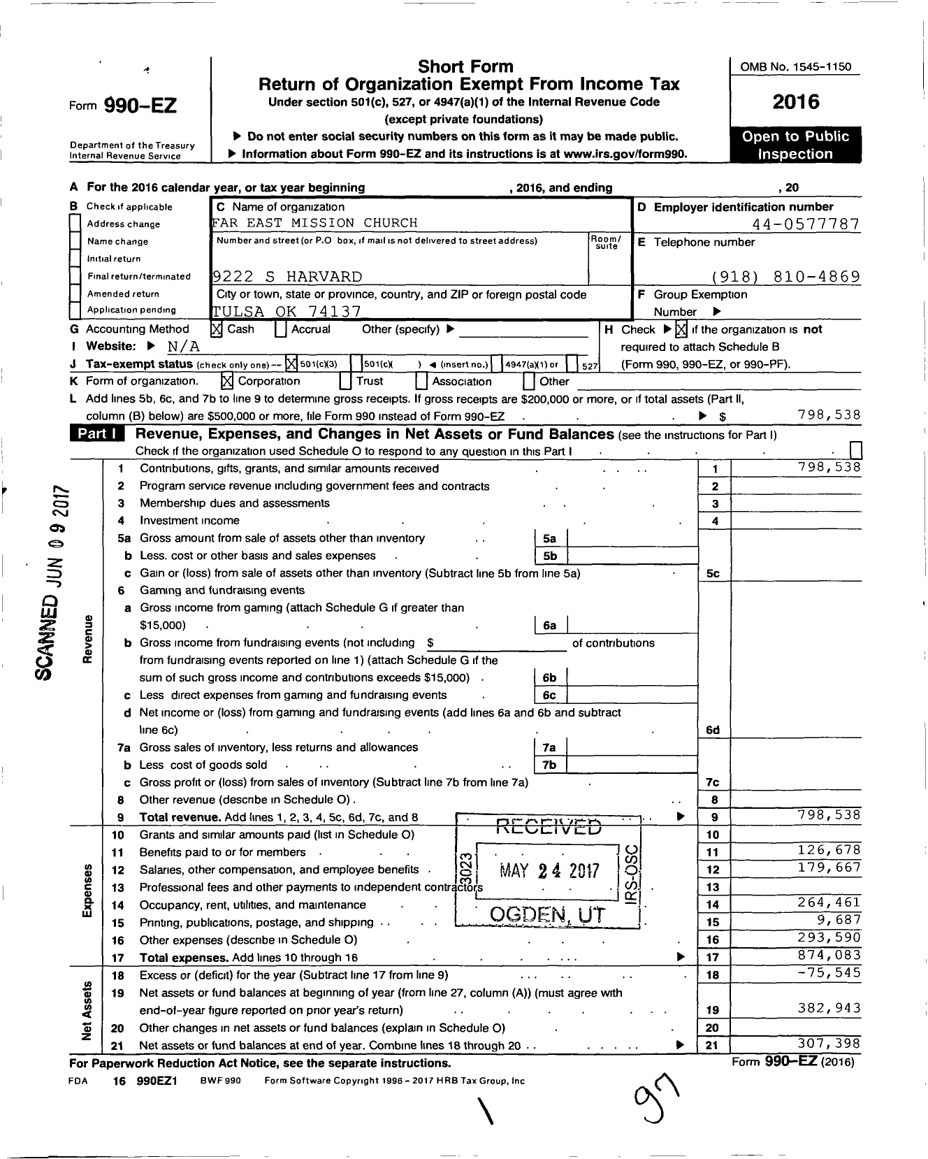 Image of first page of 2016 Form 990EZ for The General Council of the Assemblies of God