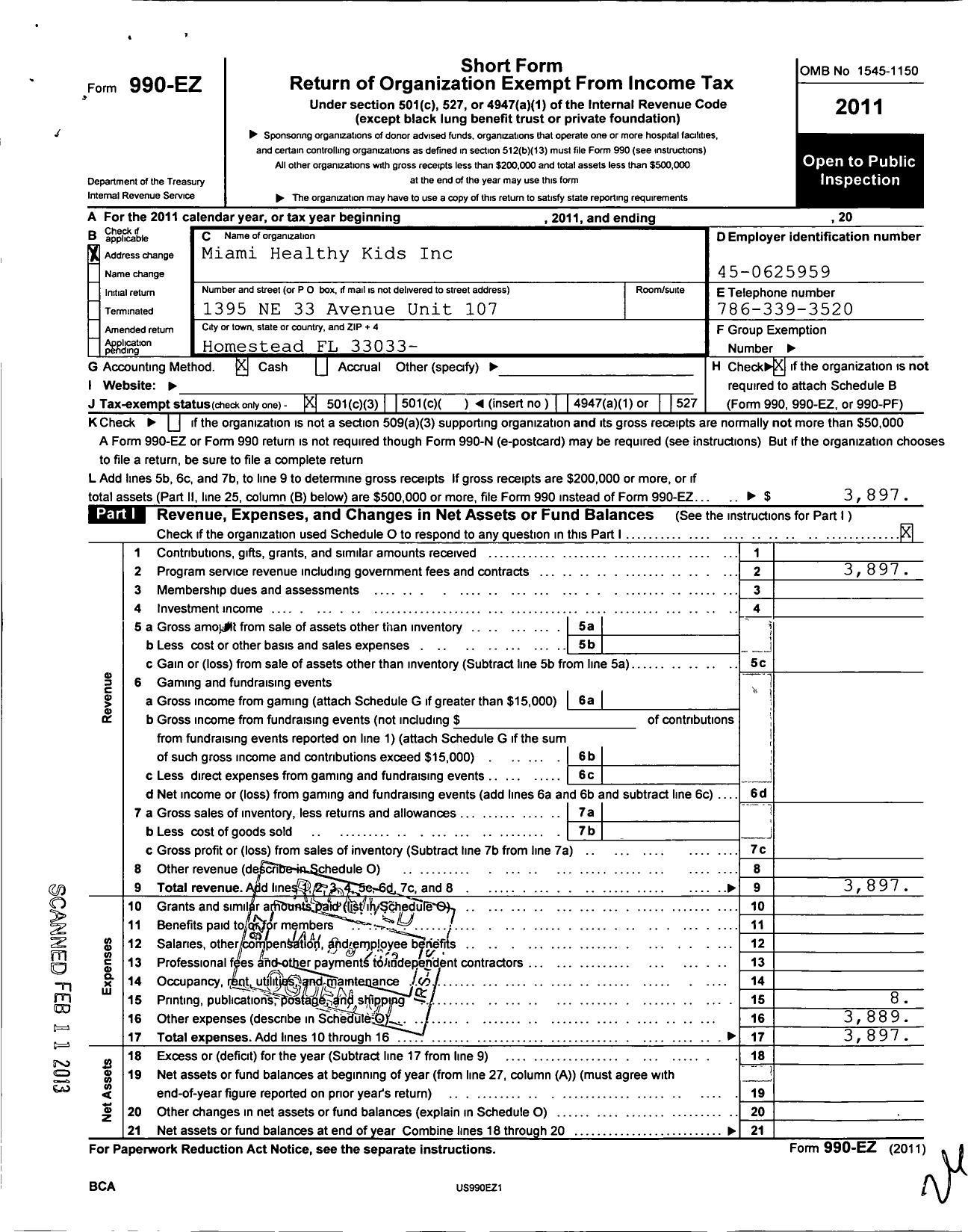 Image of first page of 2011 Form 990EZ for Lee Research And Development Enterprise