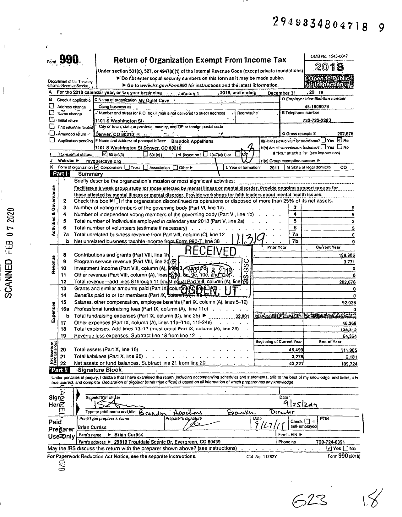 Image of first page of 2018 Form 990 for Anchor International