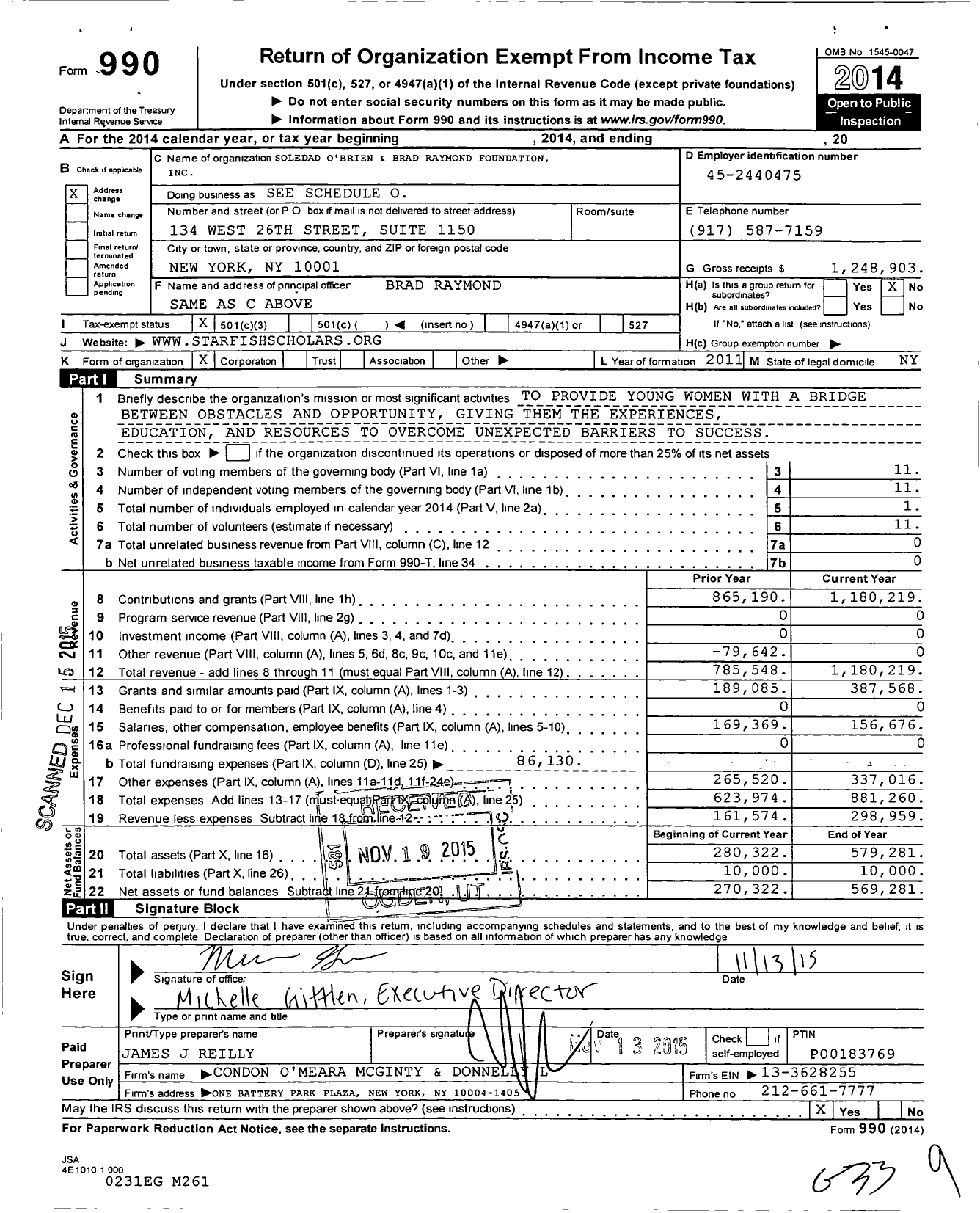 Image of first page of 2014 Form 990 for Powherful Foundation