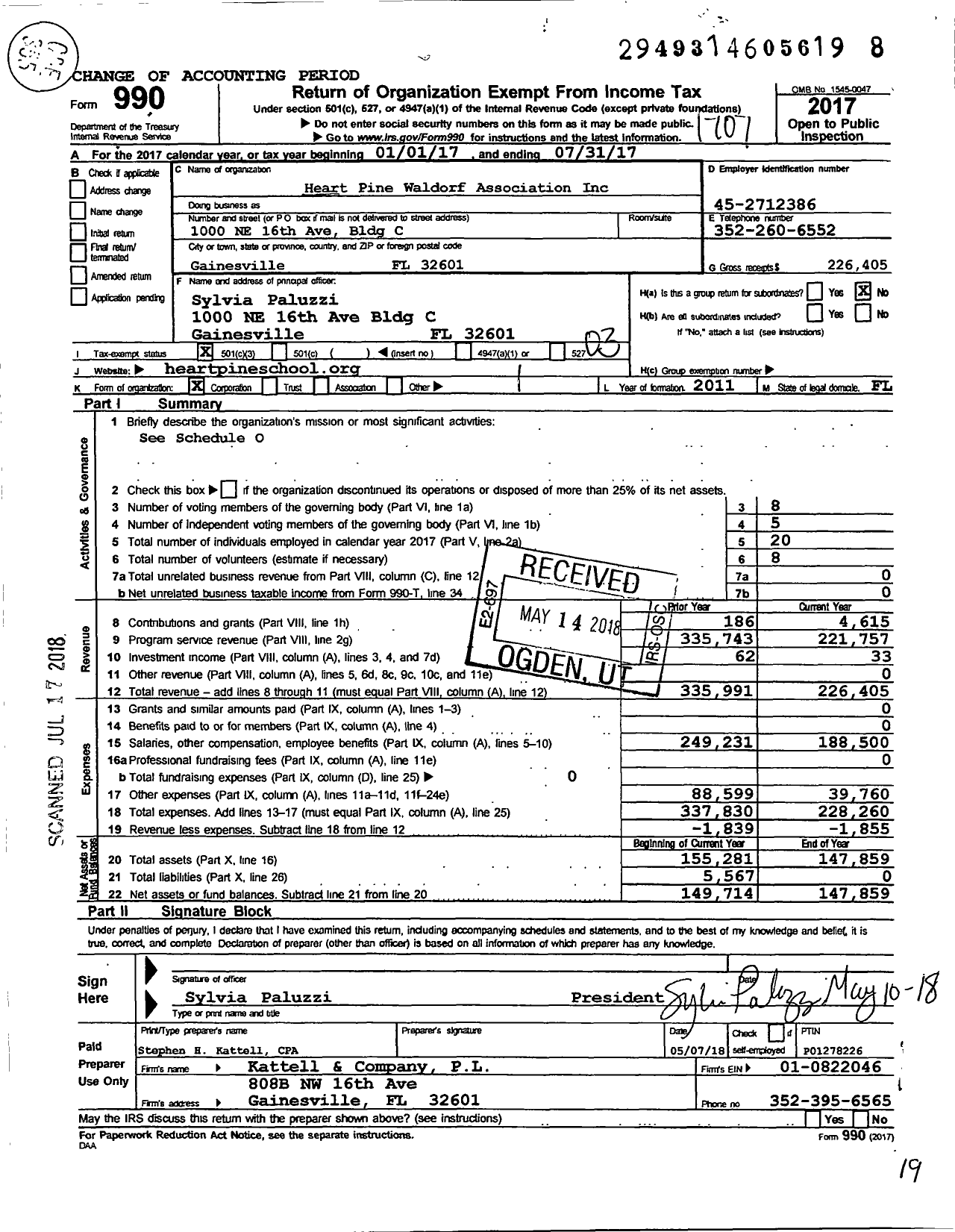 Image of first page of 2016 Form 990 for Constellation Charter School of Gainesville