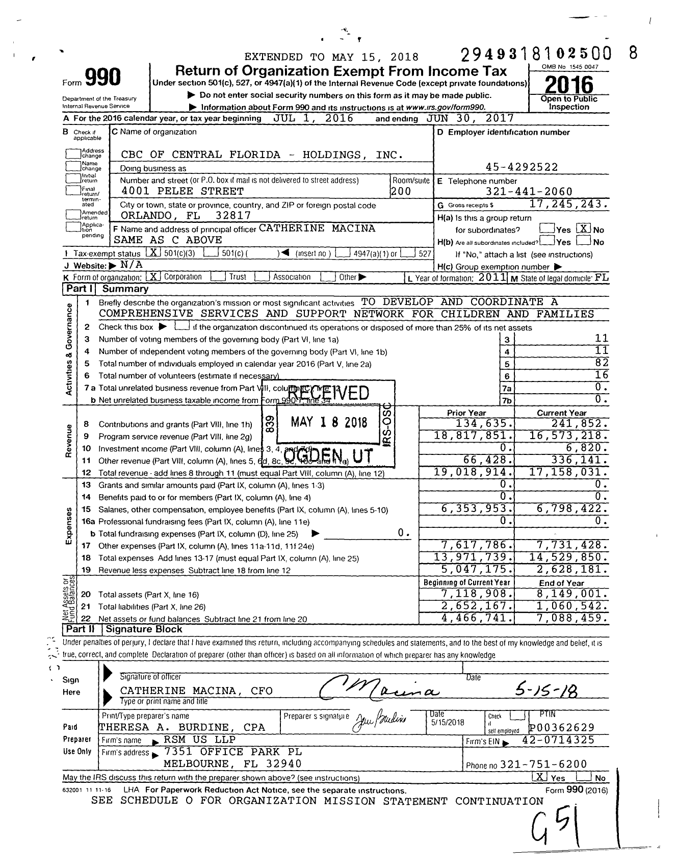 Image of first page of 2016 Form 990 for Embrace Families