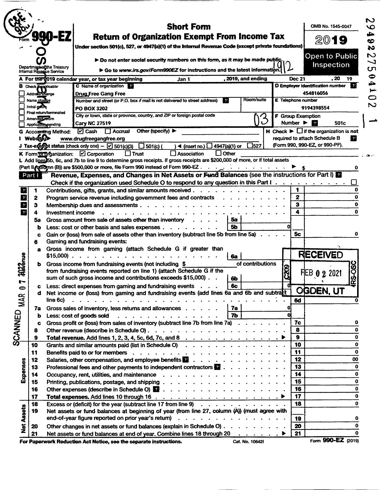 Image of first page of 2019 Form 990EZ for Direct Establishment