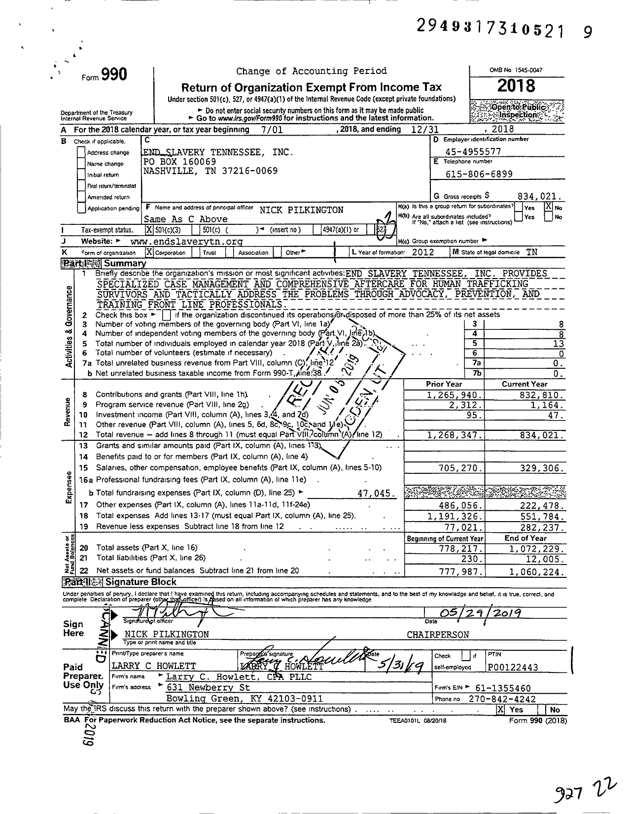 Image of first page of 2018 Form 990 for Ancoratn
