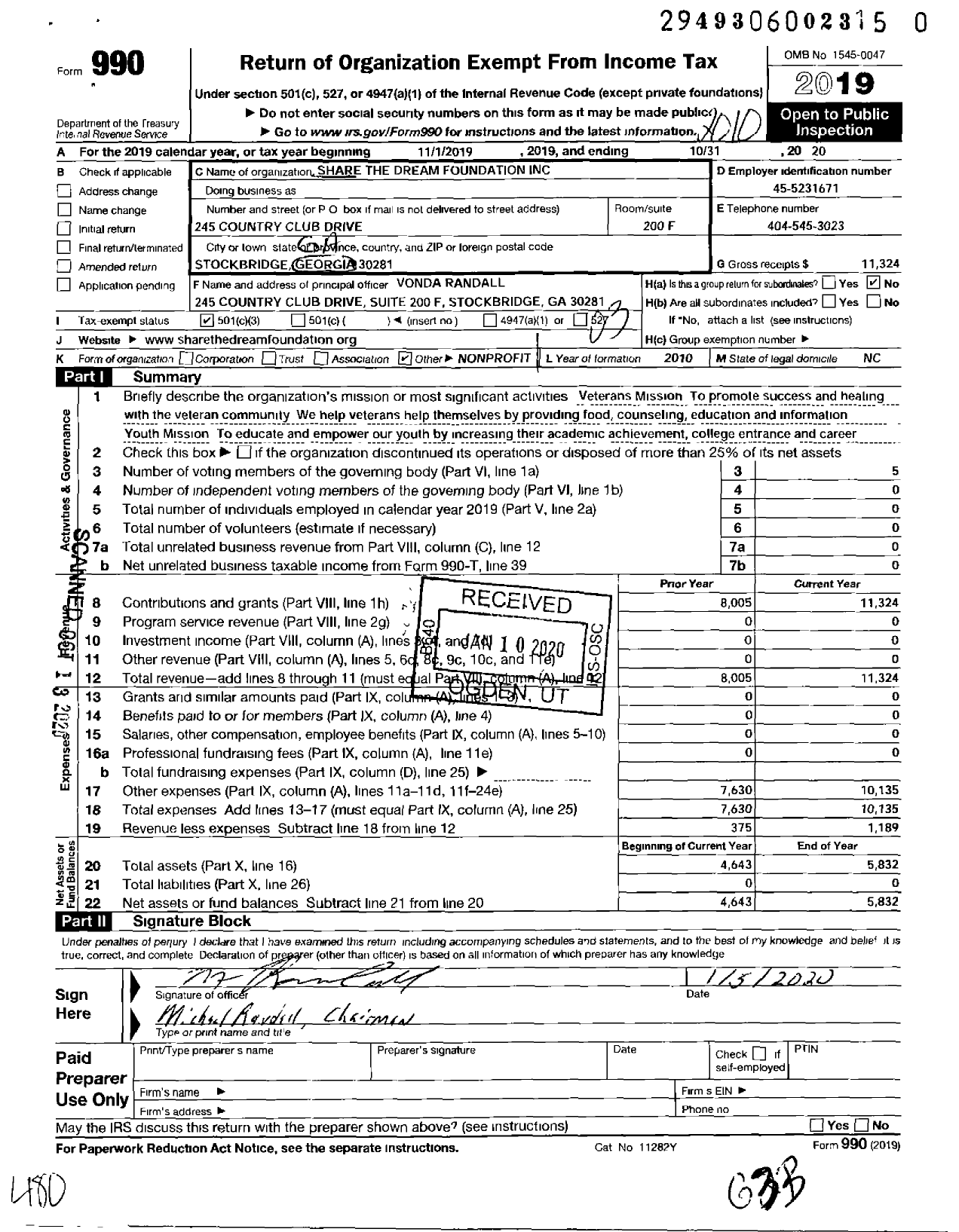 Image of first page of 2019 Form 990 for The Randall Group