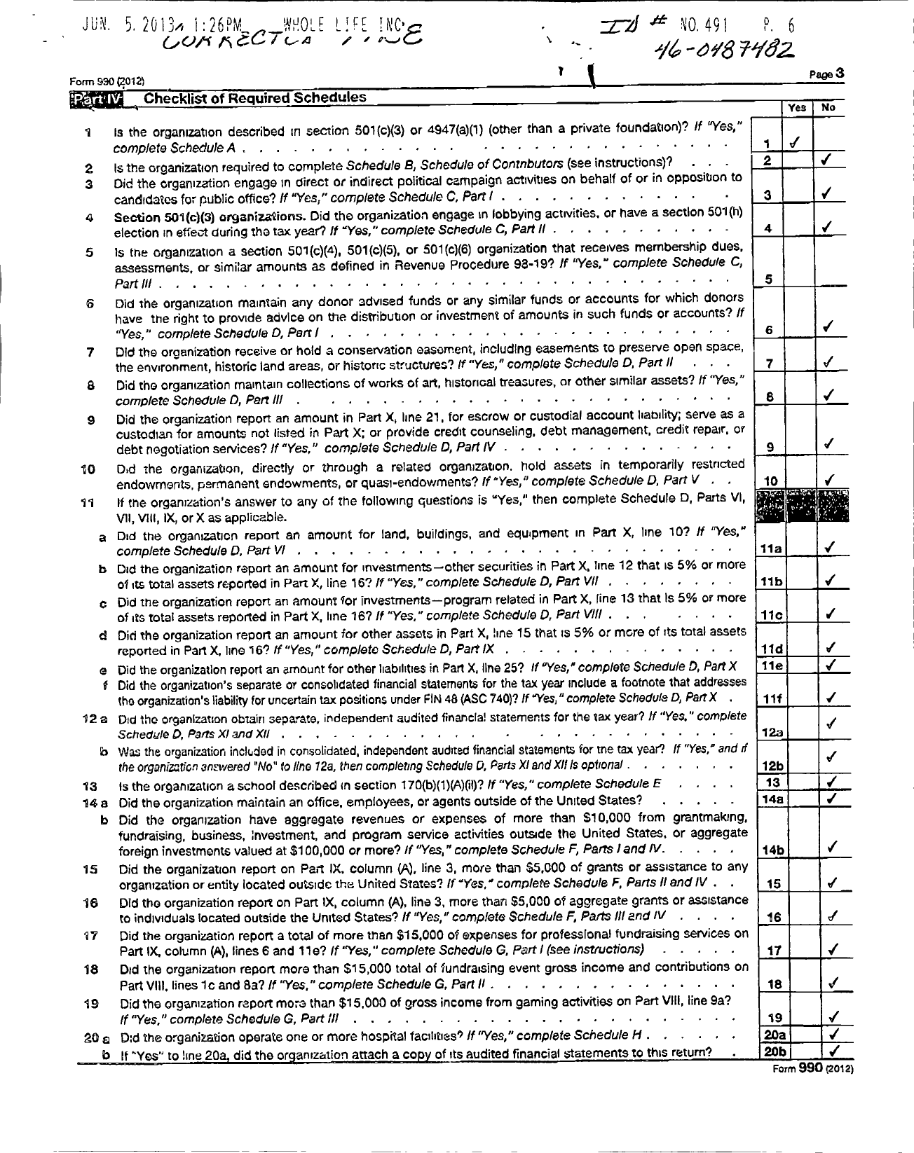 Image of first page of 2012 Form 990R for Ellicott Wildlife Rehabilitation Center