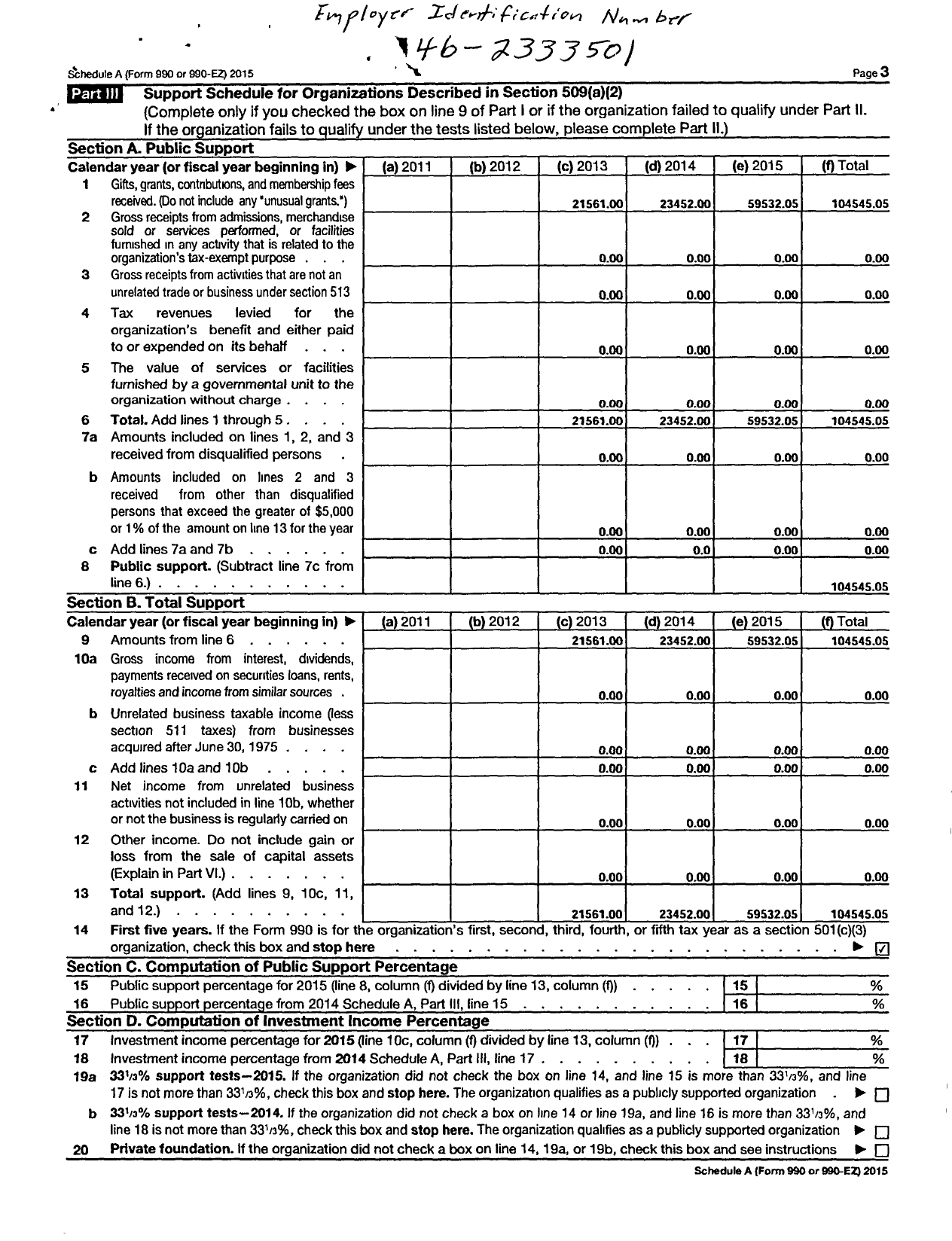 Image of first page of 2015 Form 990ER for Veterans Emergency Team for Support Tact and Relief