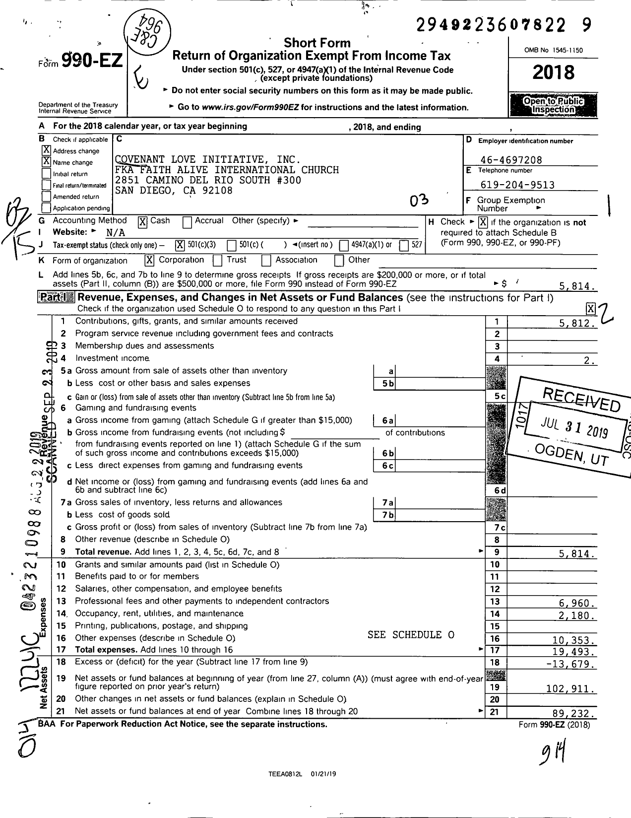 Image of first page of 2018 Form 990EZ for Conexa