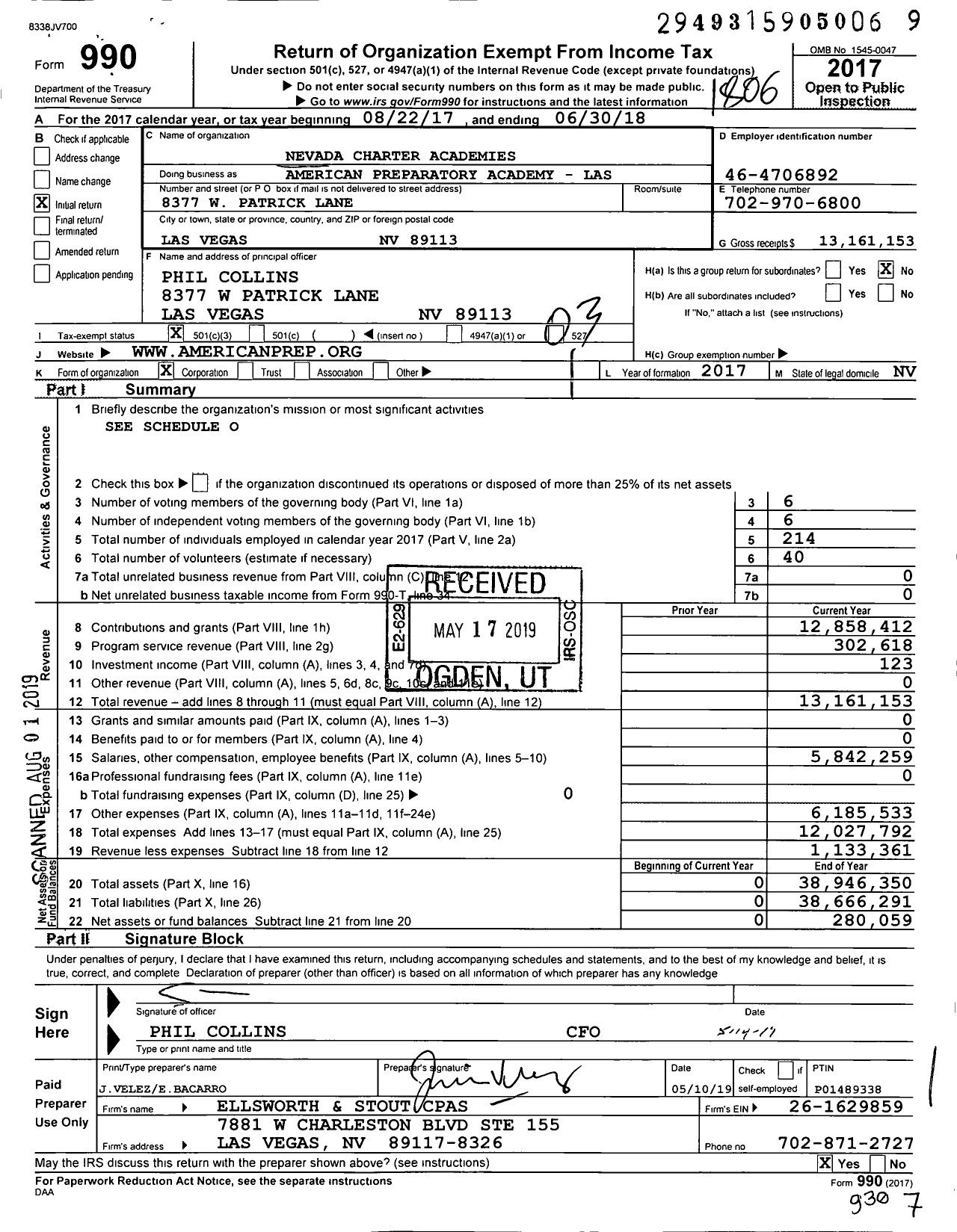 Image of first page of 2017 Form 990 for Amplus Academy
