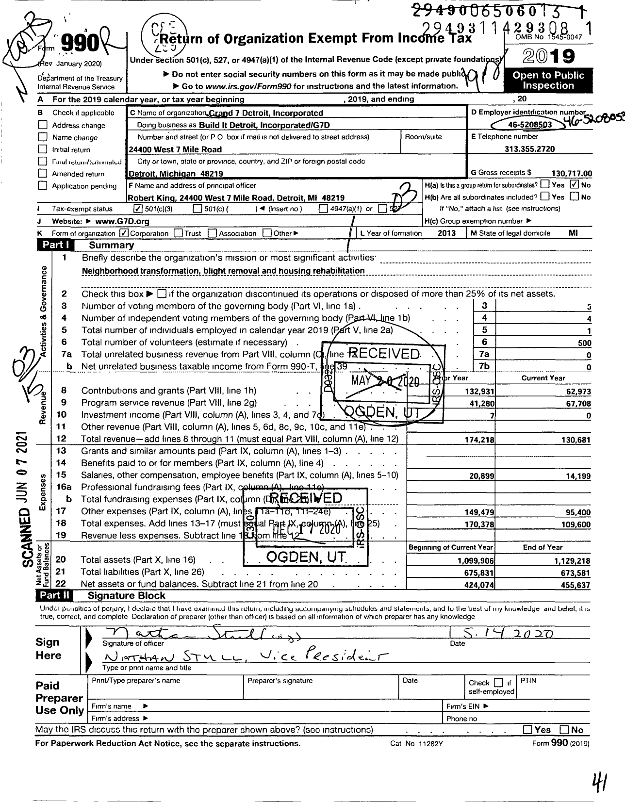 Image of first page of 2019 Form 990 for Build It Detroit