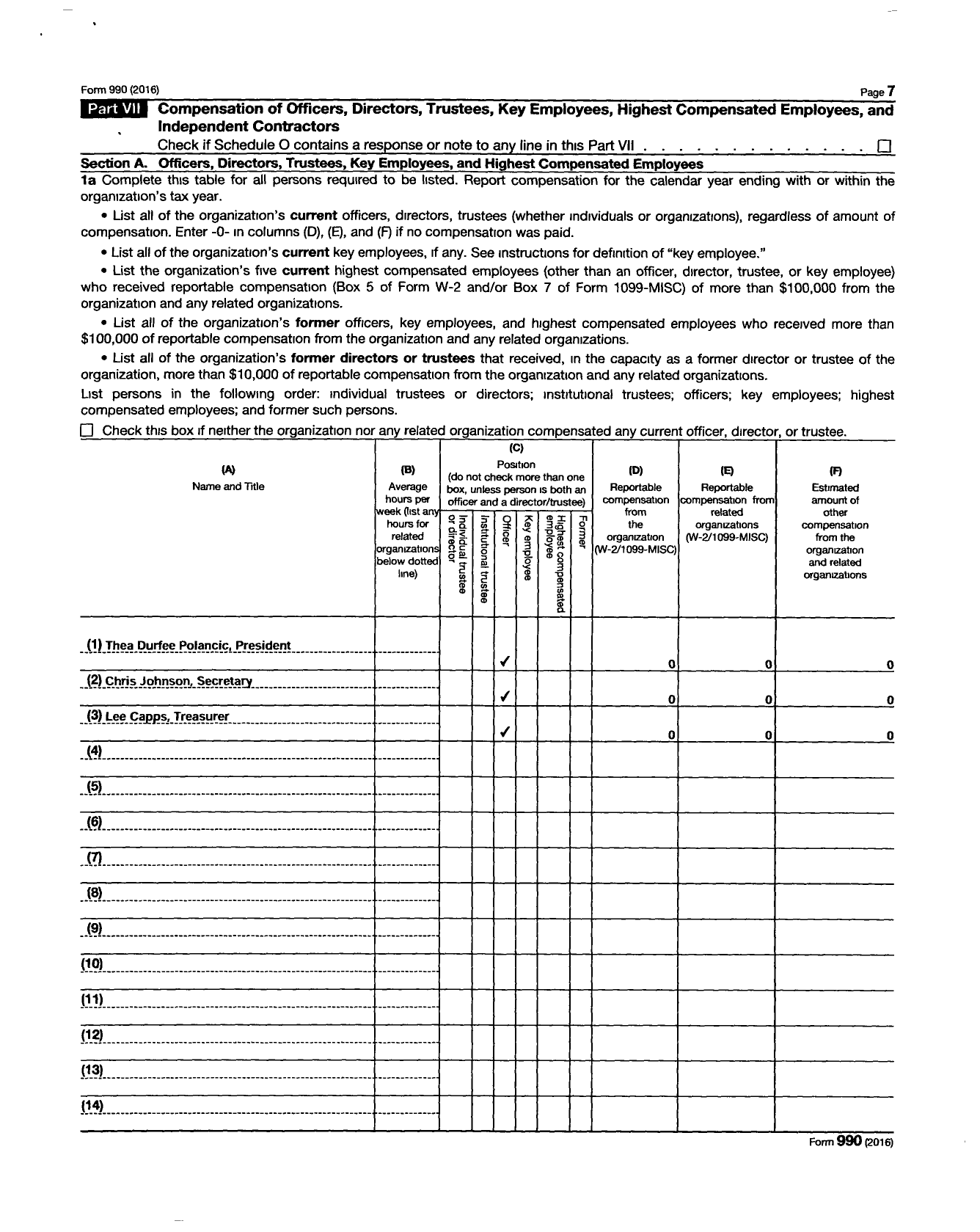 Image of first page of 2016 Form 990 for Conscious Capitalism Chicago Chapter