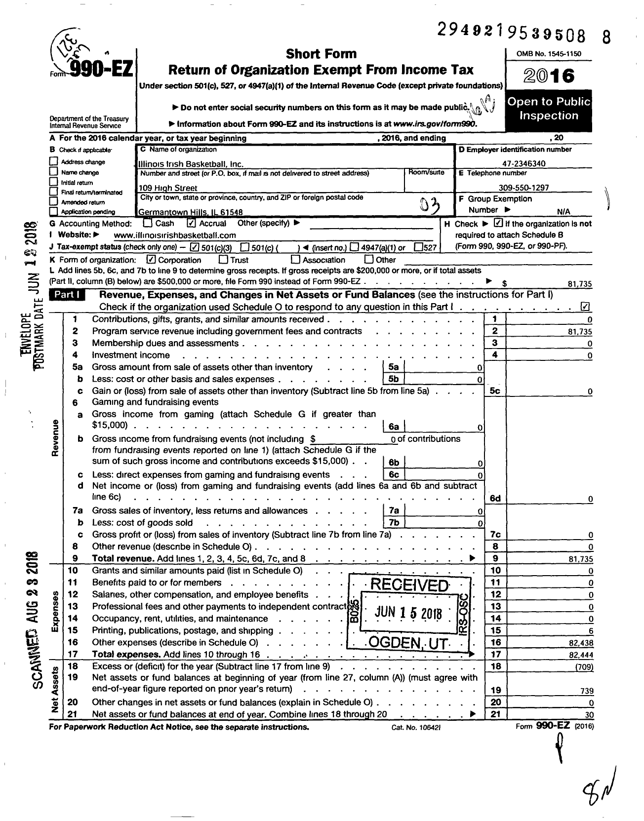 Image of first page of 2016 Form 990EZ for MidPro Academy