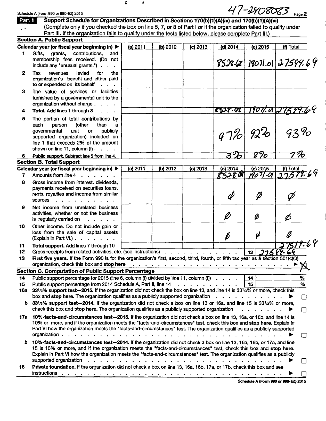 Image of first page of 2015 Form 990ER for Hudson Project