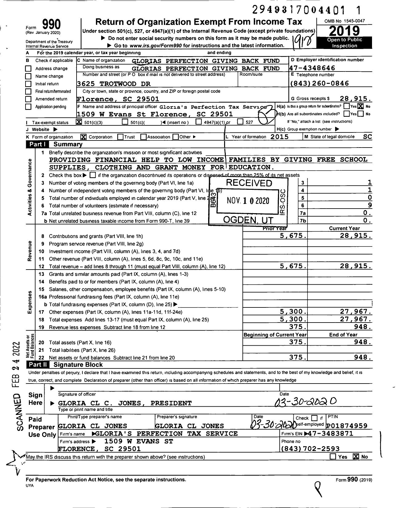 Image of first page of 2019 Form 990 for Divine Acts of Kindness Divine Acts of Kindness