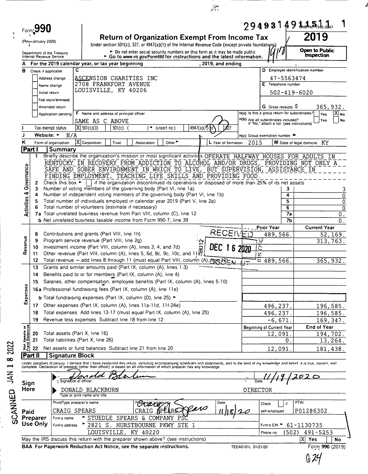 Image of first page of 2019 Form 990 for Ascension Charities