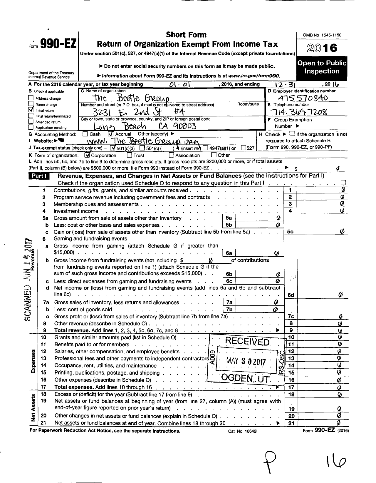 Image of first page of 2016 Form 990EZ for Wellth Living