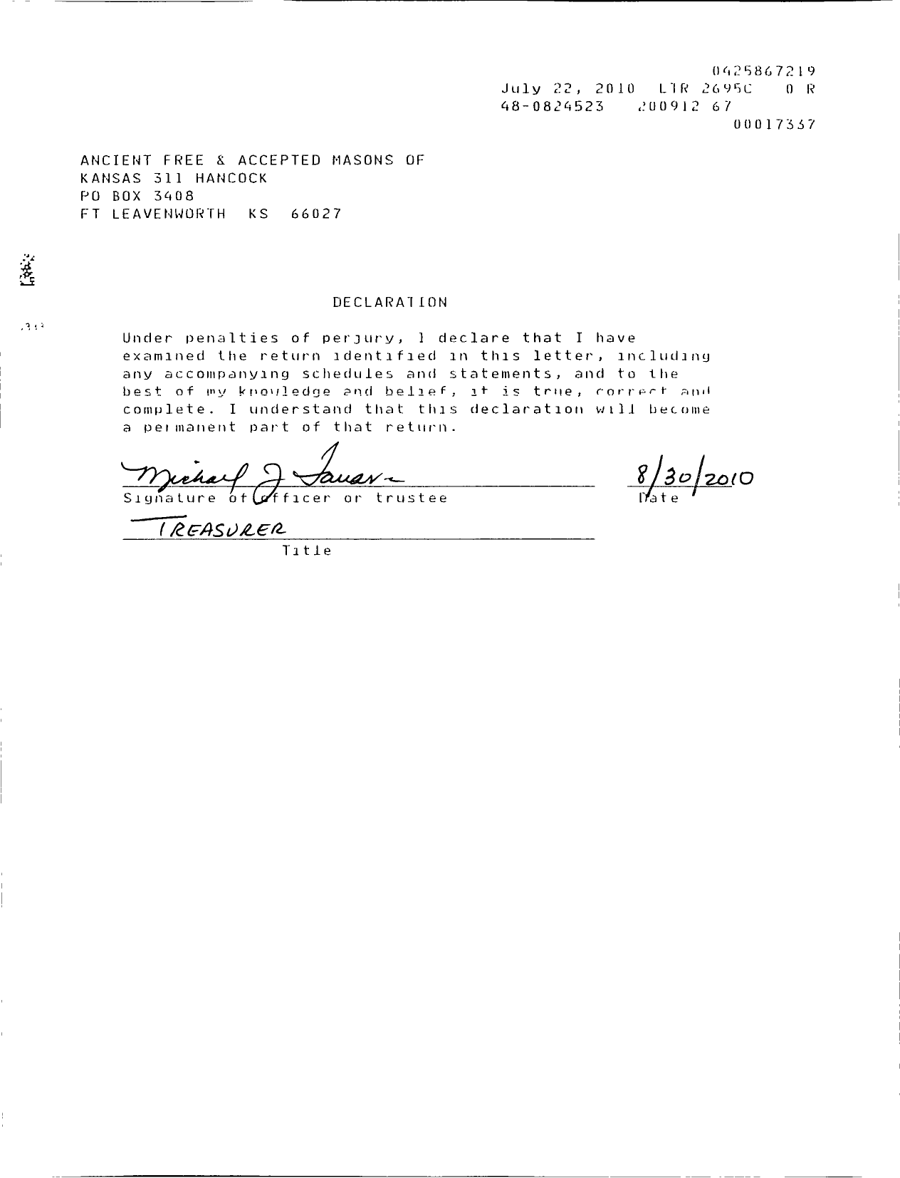 Image of first page of 2009 Form 990EOR for Ancient Free and Accepted Masons of Kansas - 311 Hancock